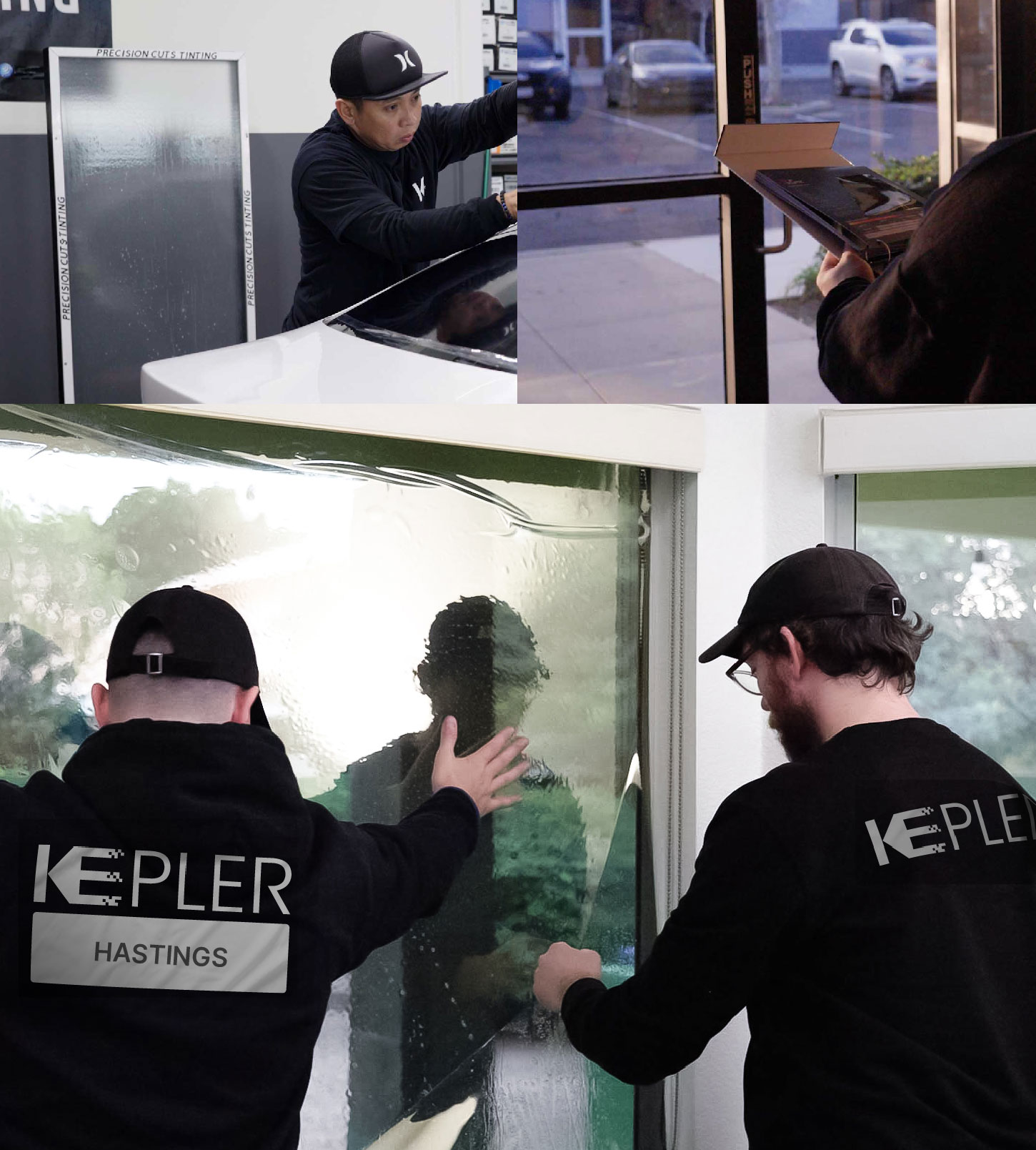 Kepler Technician Fitting Advanced Window Tint to Home in Hastings