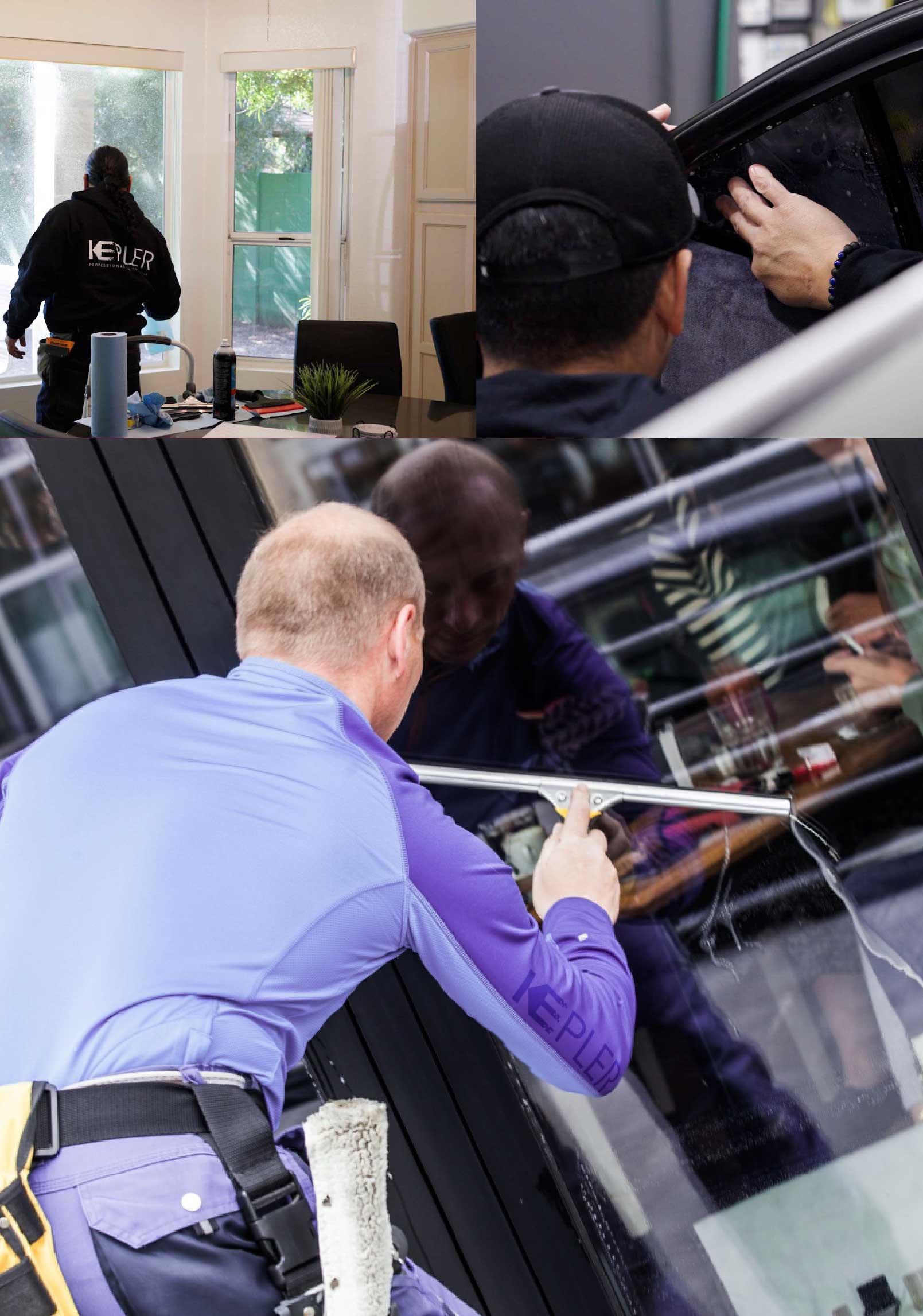 Kepler Expert Applying Anti-Graffiti Window Film to a Claremore Shop Front