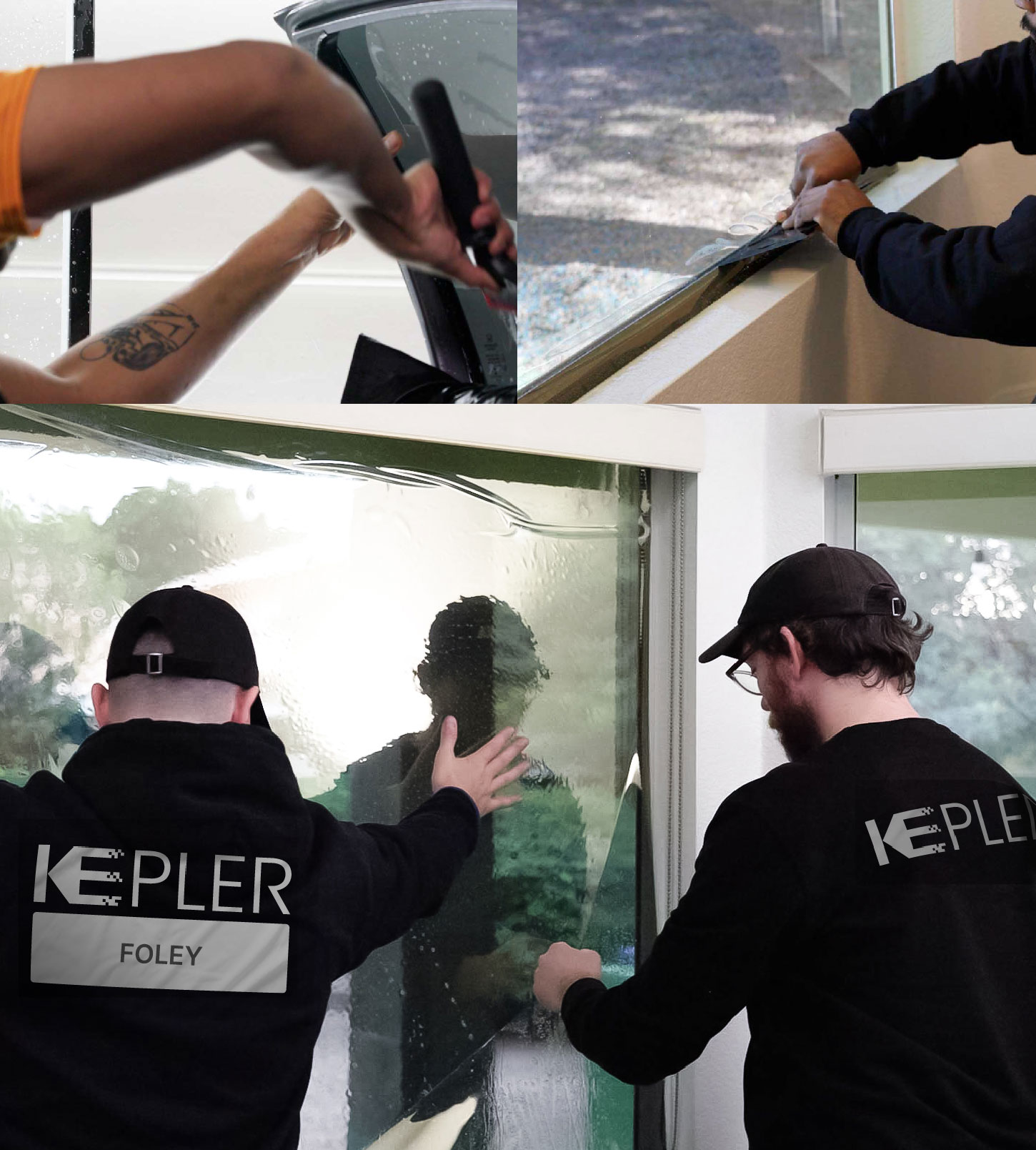 Expert Technician Fitting Ceramic Window Tint to Home in Foley