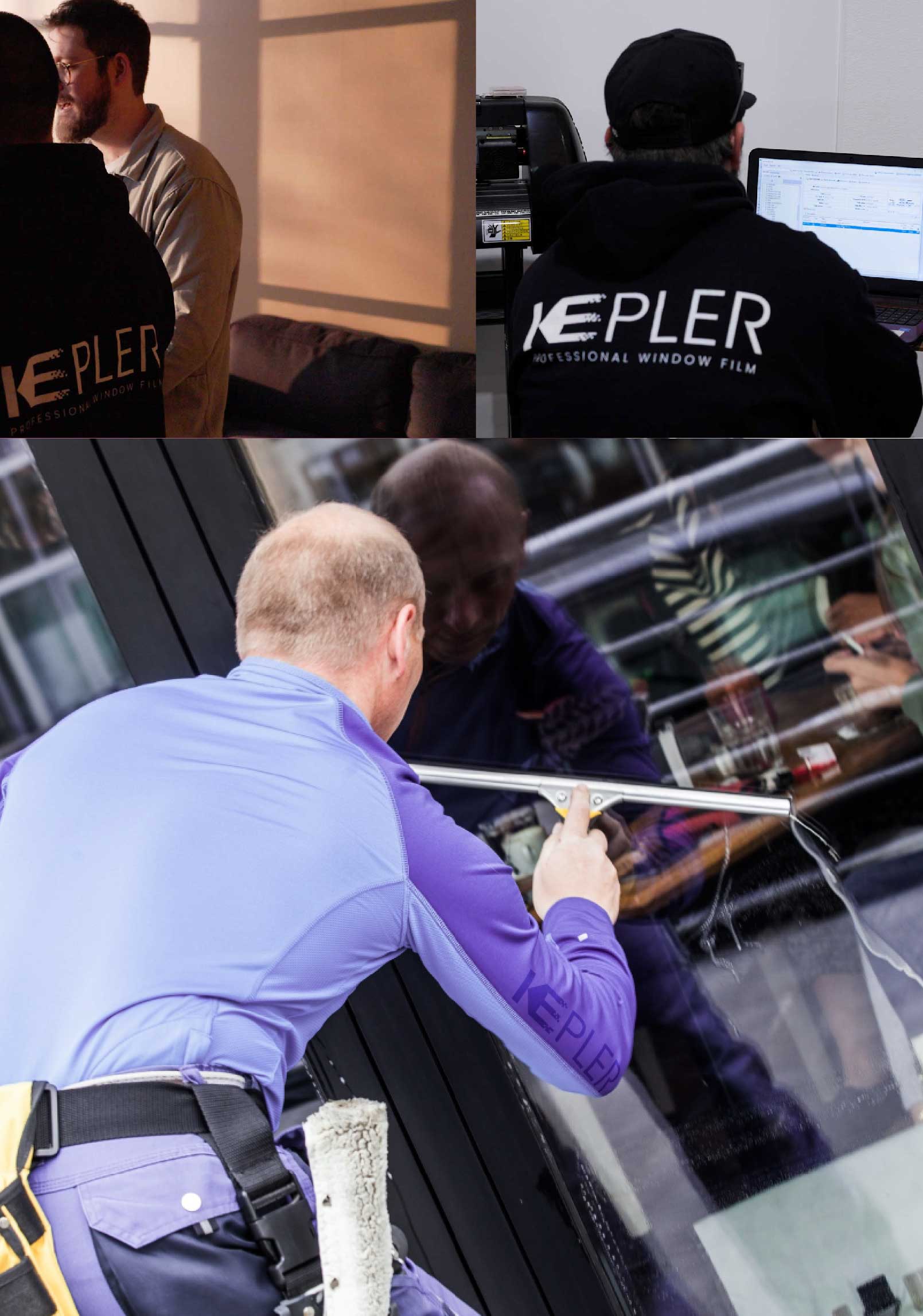 Kepler Skilled Applying Anti-Graffiti Window Film to a Dolton Shop Front