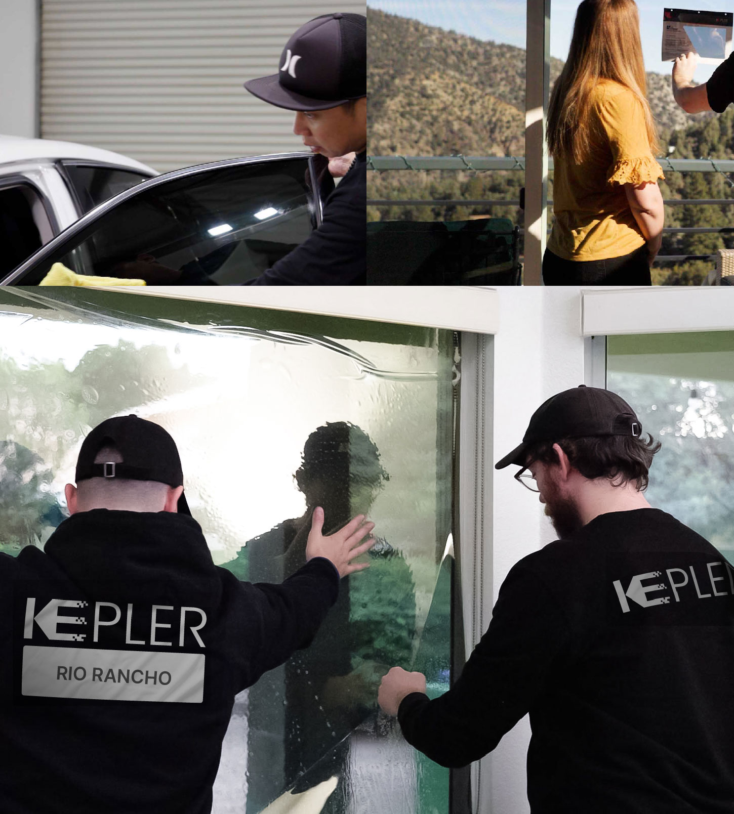 Expert Technician Installing Advanced Window Tint to Home in Rio Rancho