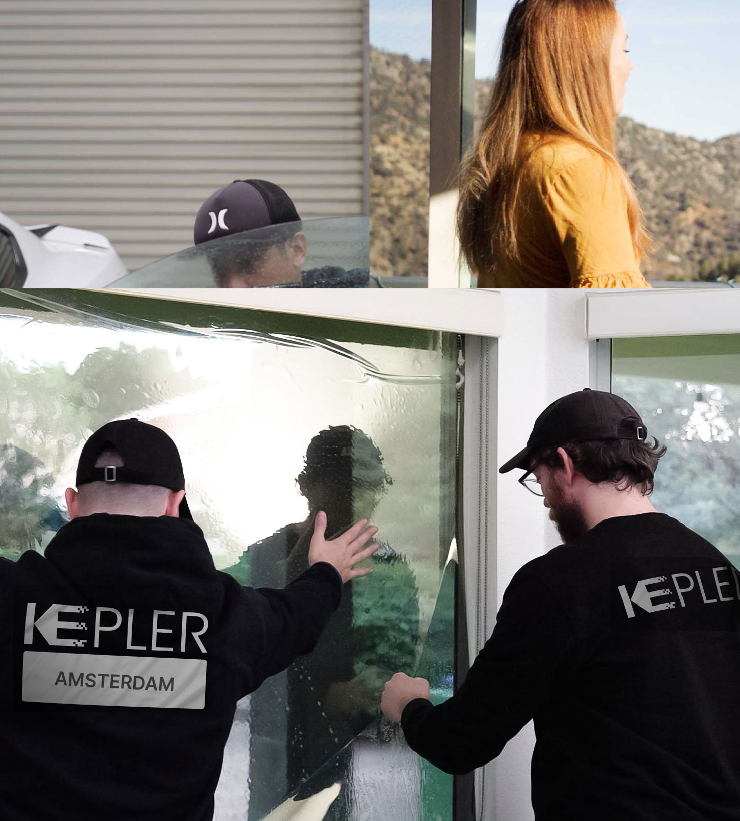 Expert Technician Fitting High-tech Window Tint to Home in Amsterdam