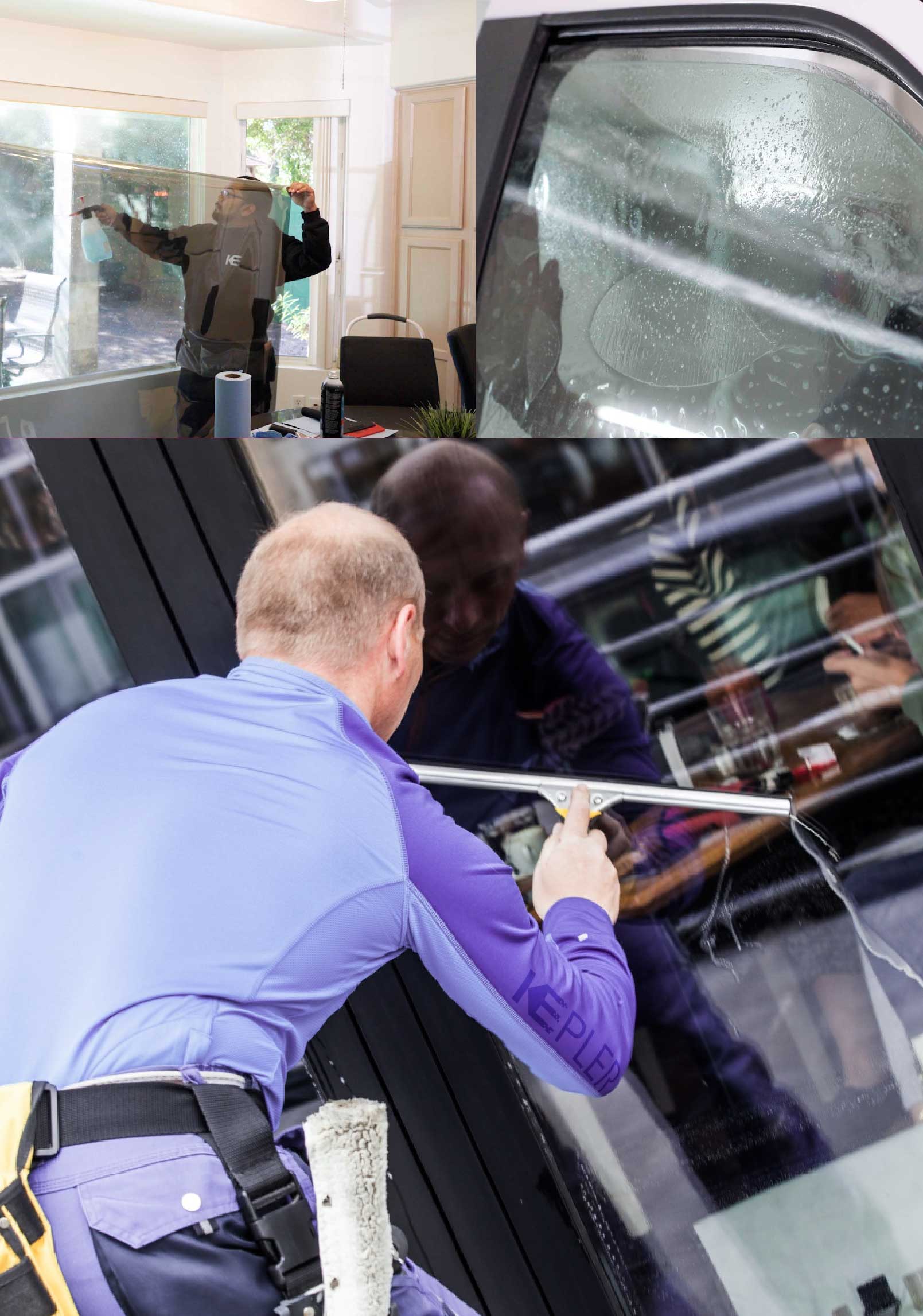Kepler Skilled Applying Anti-Graffiti Window Film to a Wheat Ridge Shop Front