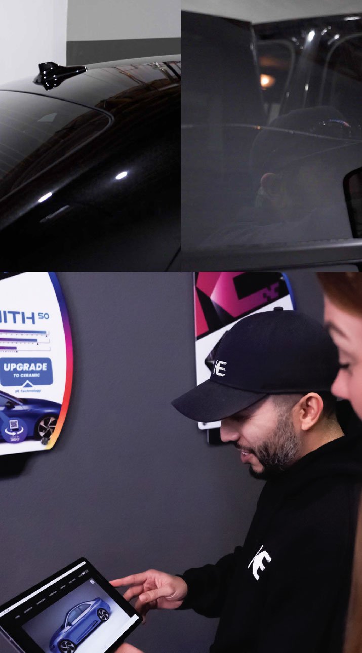 Kepler Dealer Showing Car Window Film Options to Customer in Jefferson City, Missouri
