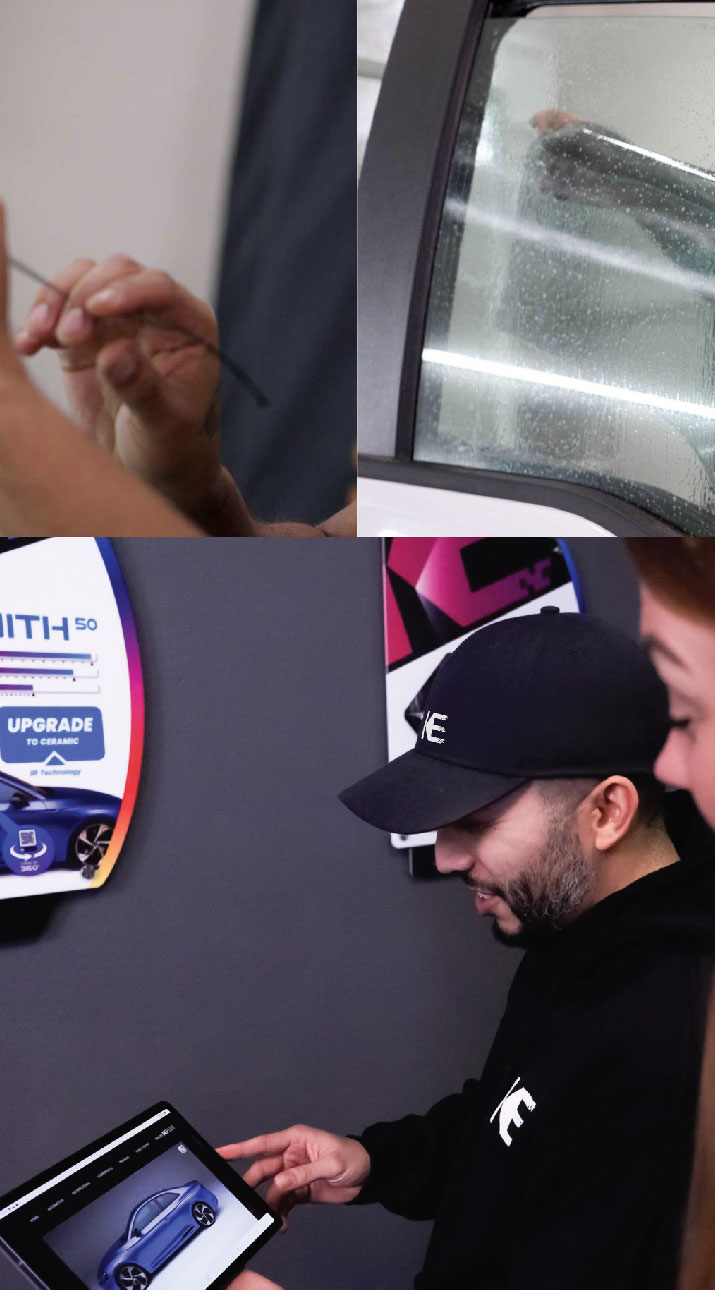 Kepler Dealer Showing Car Window Film Options to Customer in Madison, New Jersey