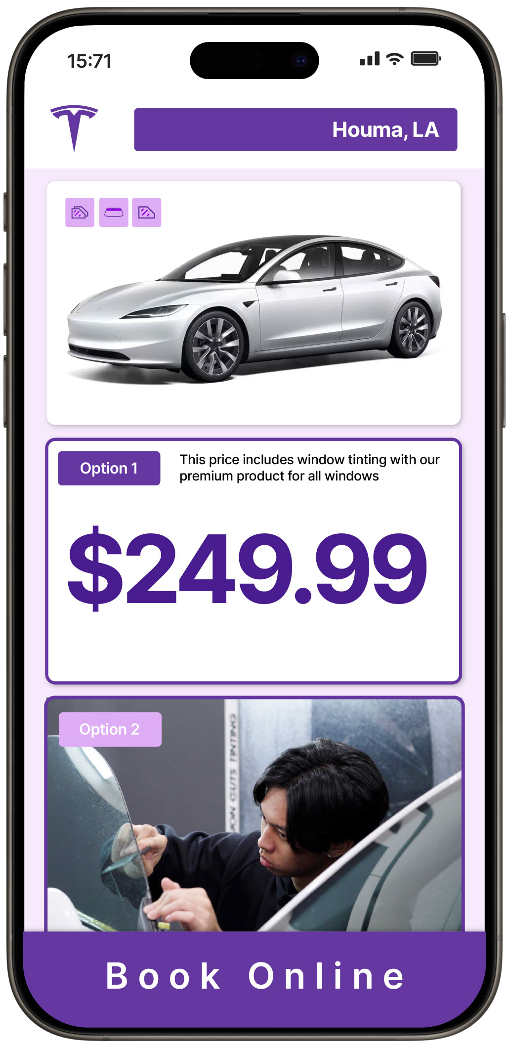 View Affordable Tesla Window Tinting Costs in Houma, Louisiana