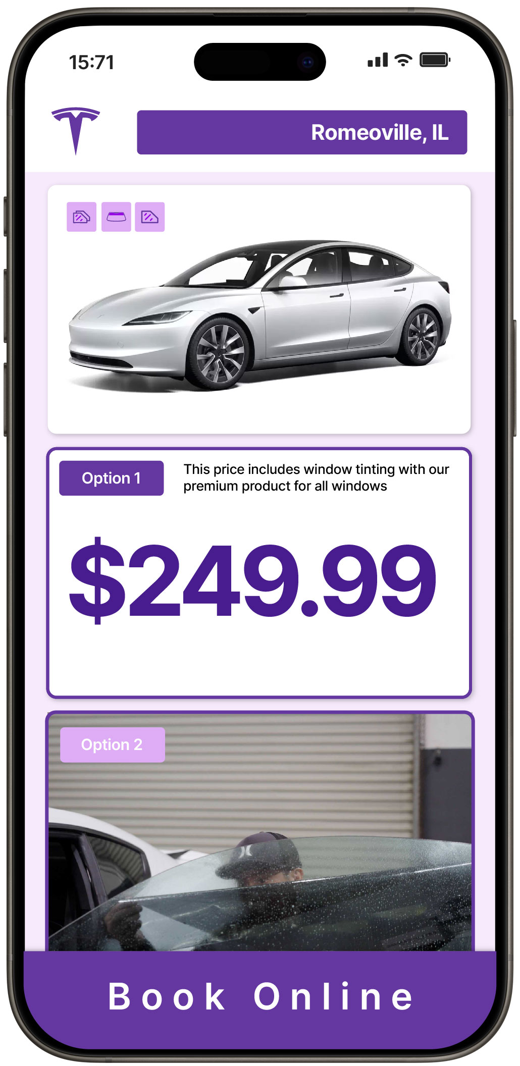 View Affordable Tesla Window Tinting Rates in Romeoville, Illinois