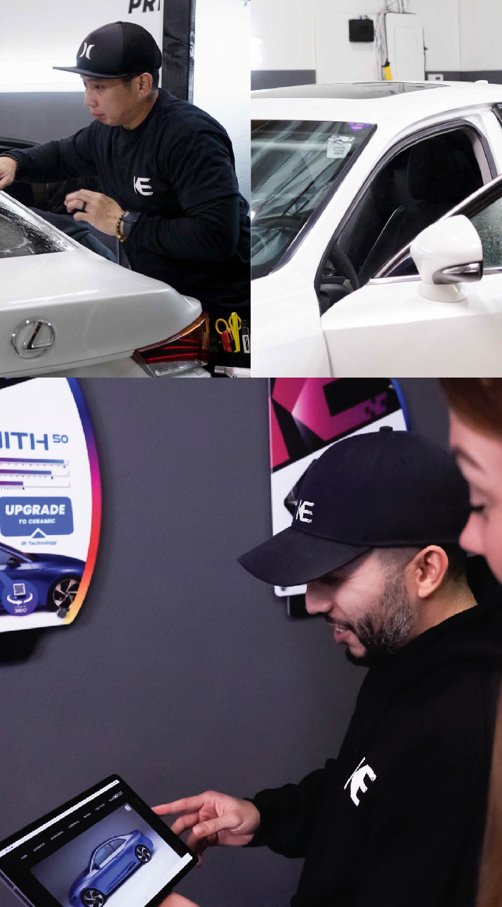Kepler Dealer Showing Car Window Film Options to Customer in Hazleton, Pennsylvania