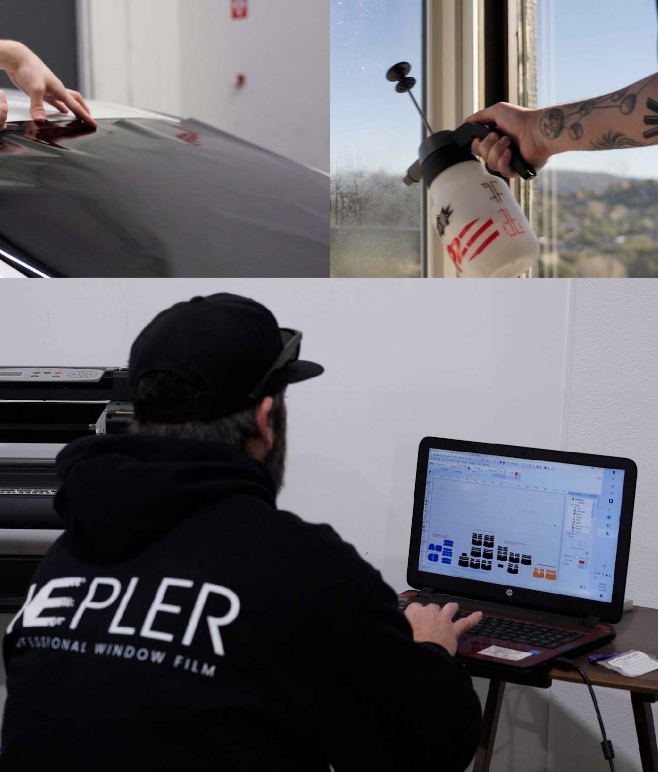 Ceramic Window Tinting Expert Cutting Film in Pahrump, Nevada