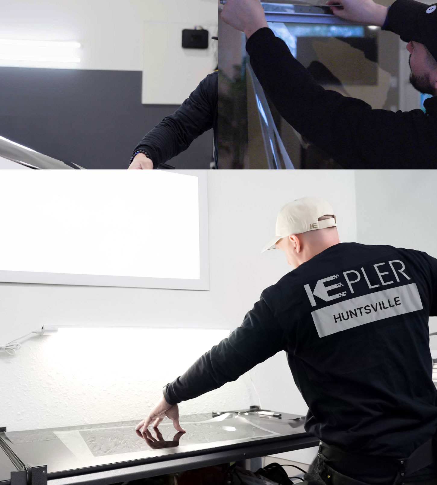 Window Tinting Specialist Cutting Film in Huntsville, Texas
