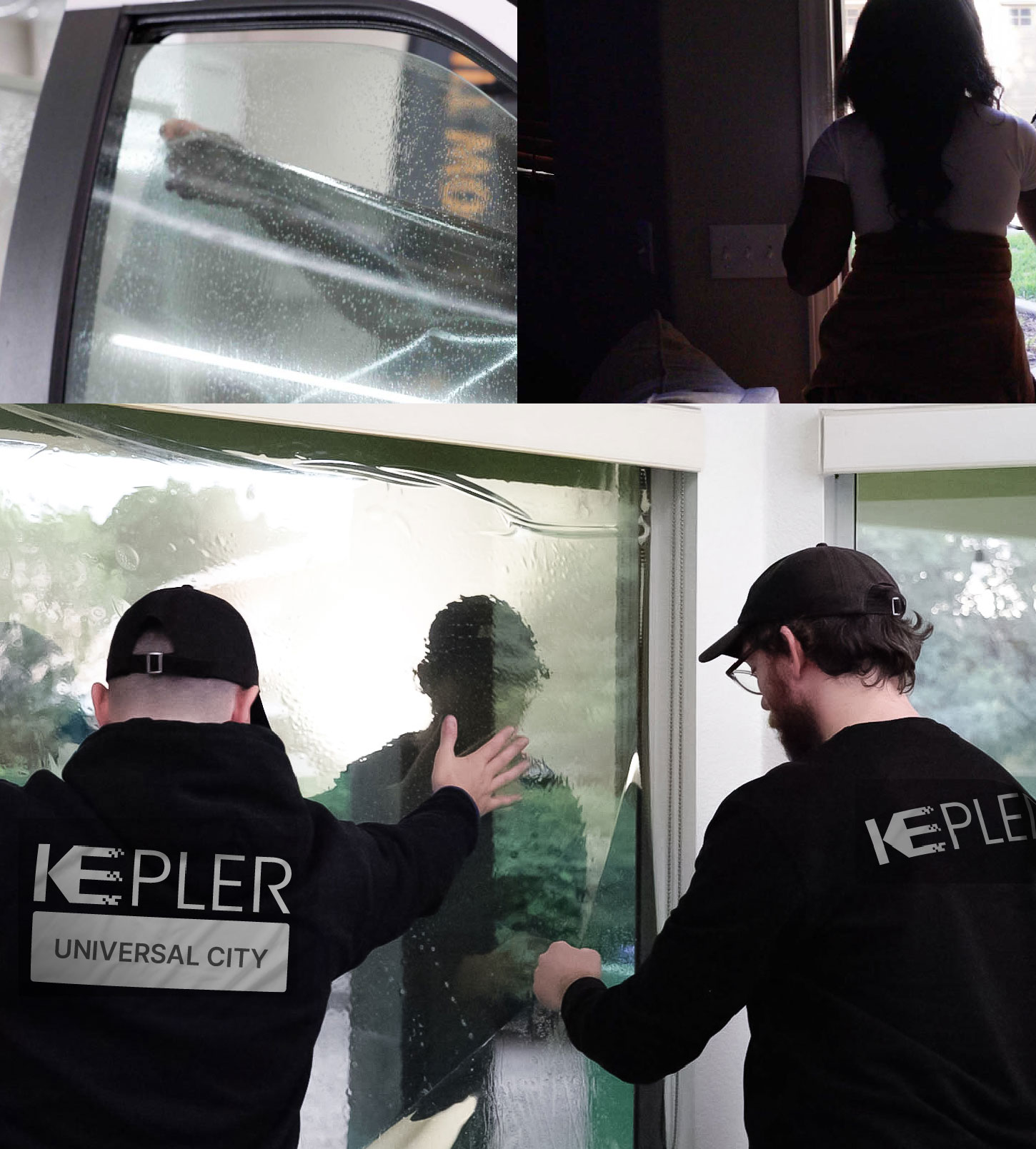 Kepler Technician Fitting Ceramic Window Tint to Home in Universal City