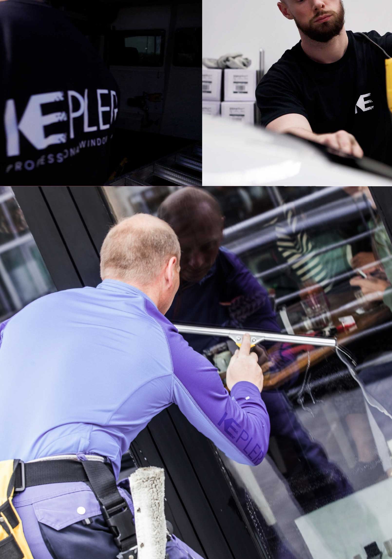 Kepler Professional Applying Anti-Graffiti Window Film to a Strongsville Shop Front