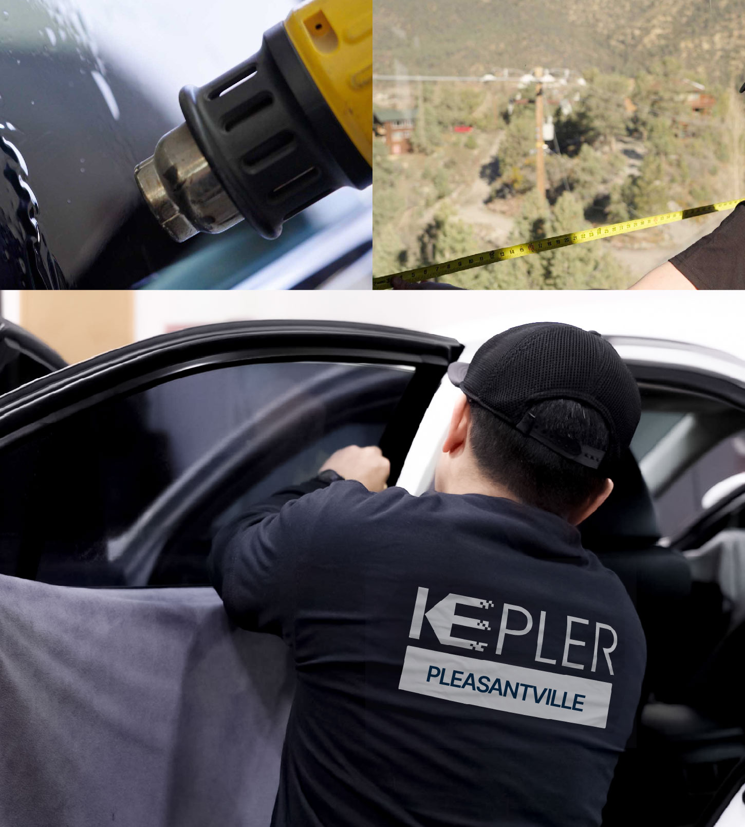 Automotive Window Tinting Expert Applying Film in Pleasantville, New Jersey
