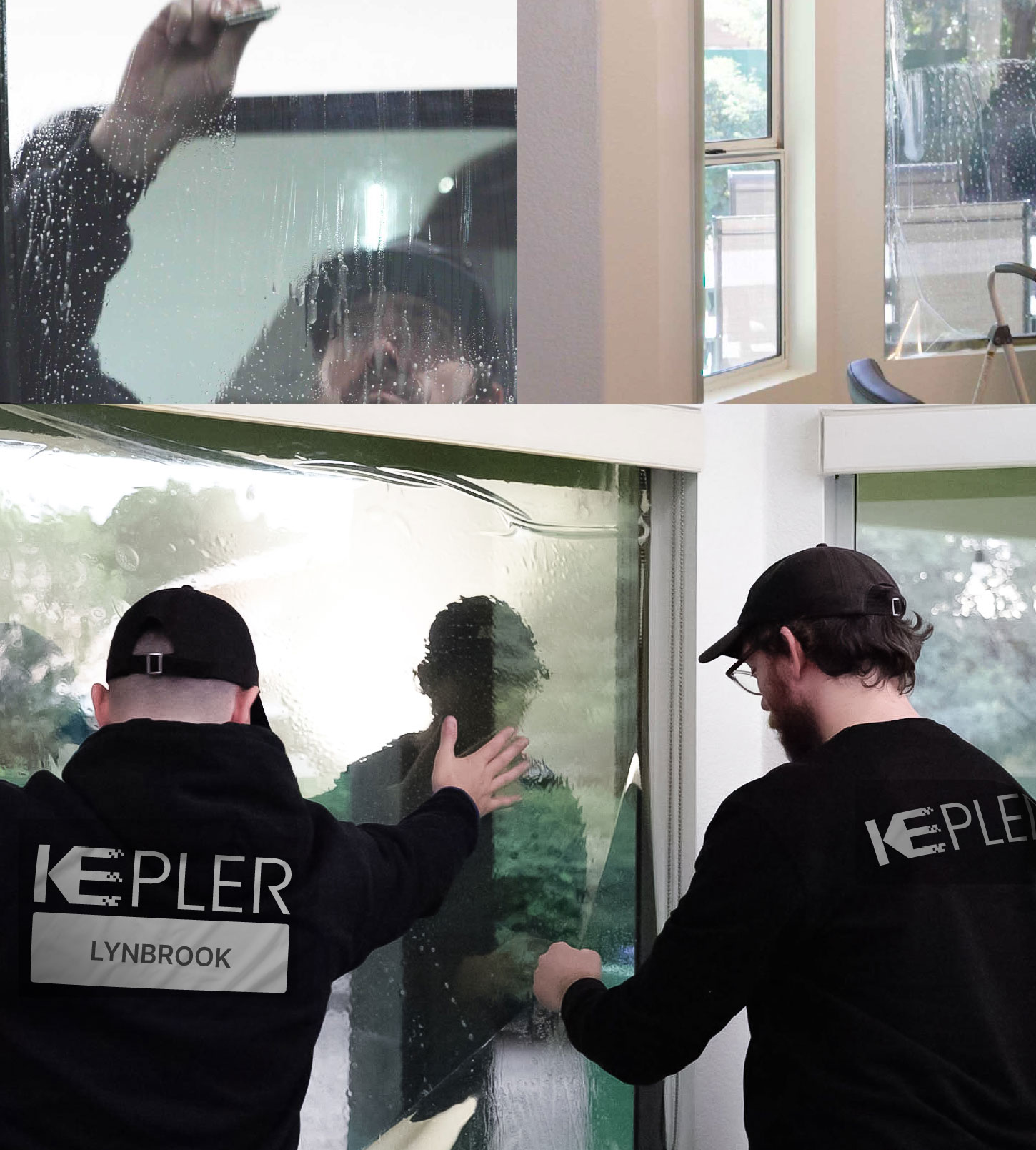 Kepler Technician Installing Advanced Window Tint to Home in Lynbrook