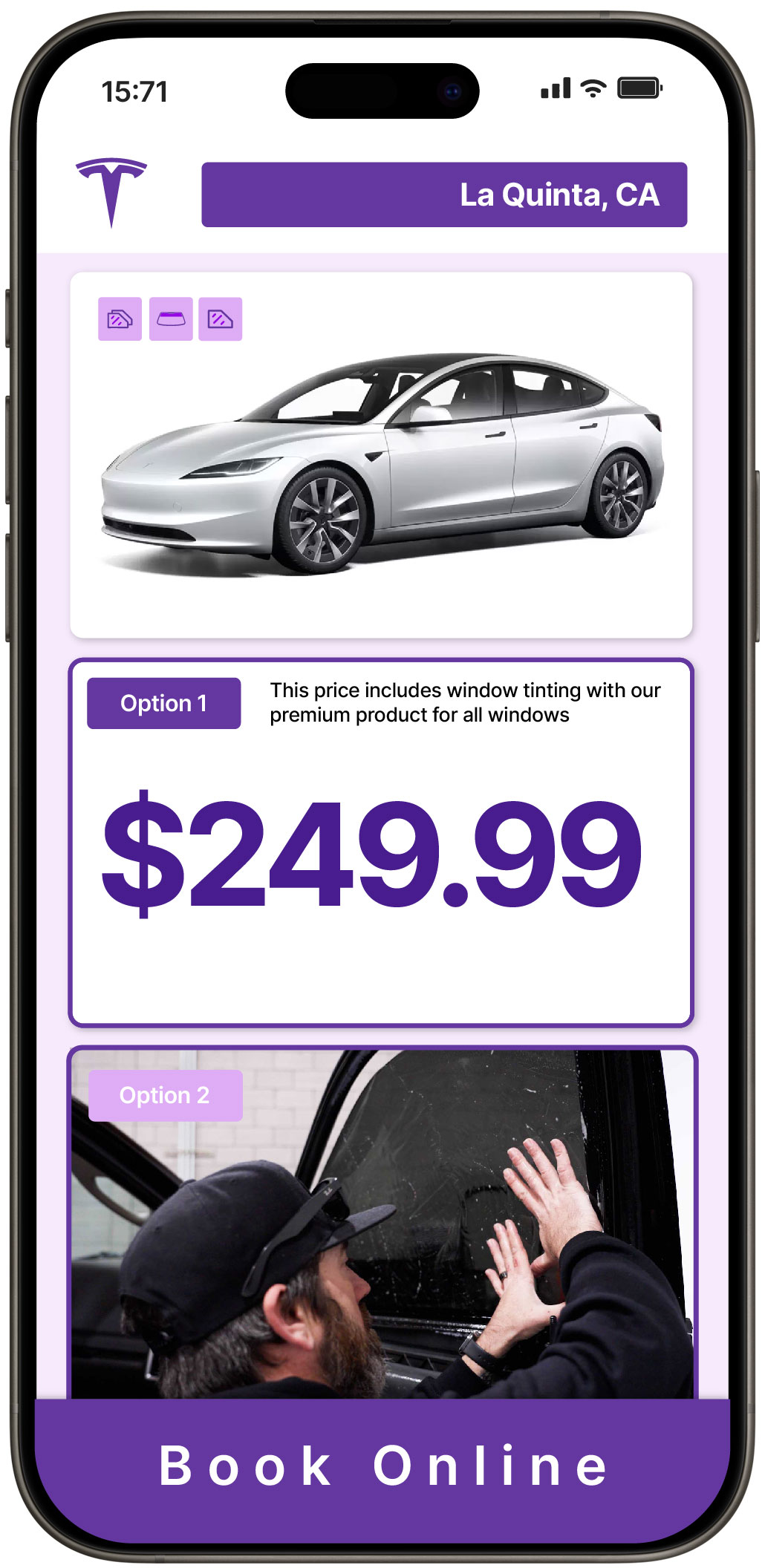 View Competitive Tesla Window Tinting Rates in La Quinta, California