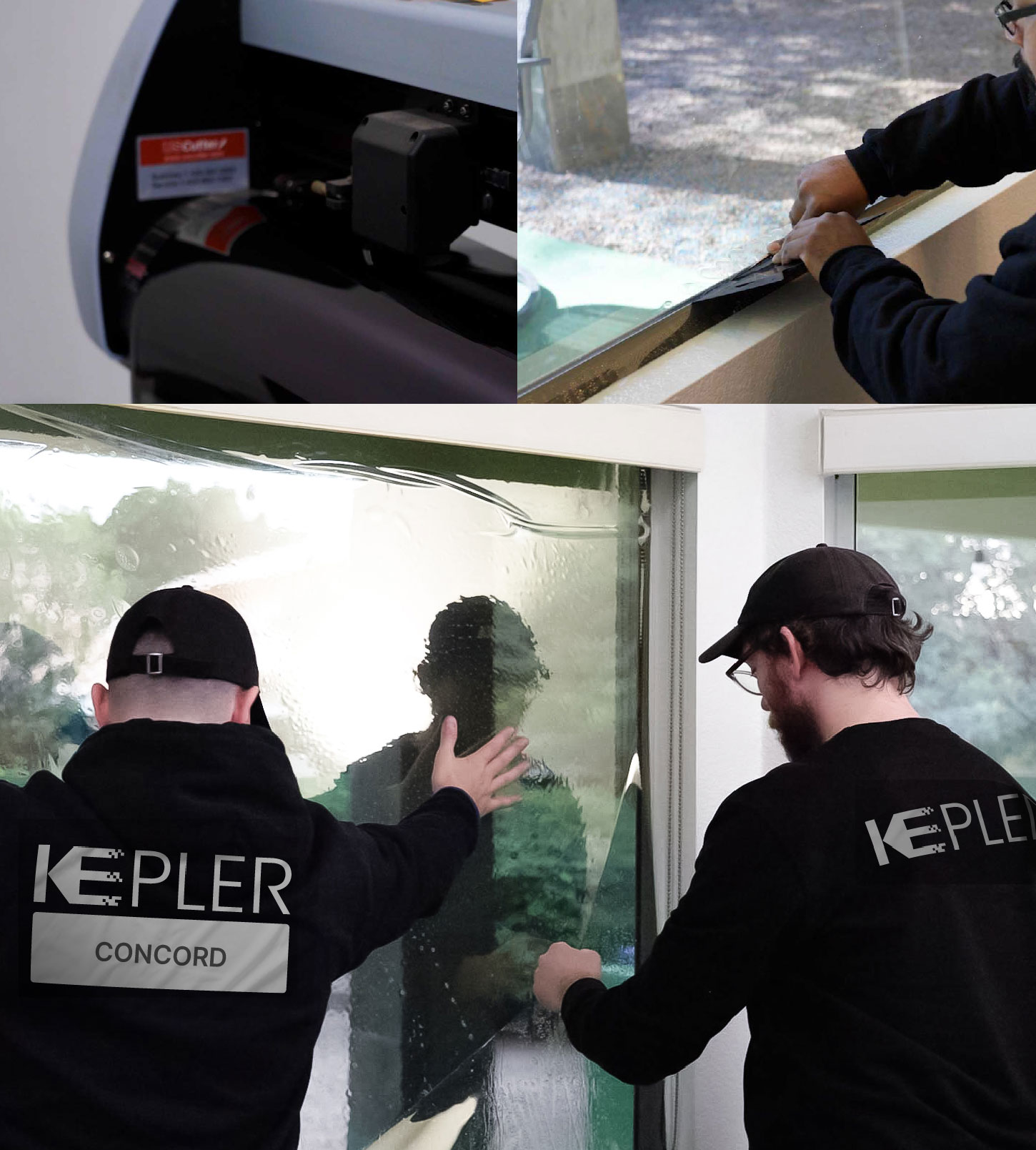 Expert Technician Fitting Ceramic Window Tint to Home in Concord