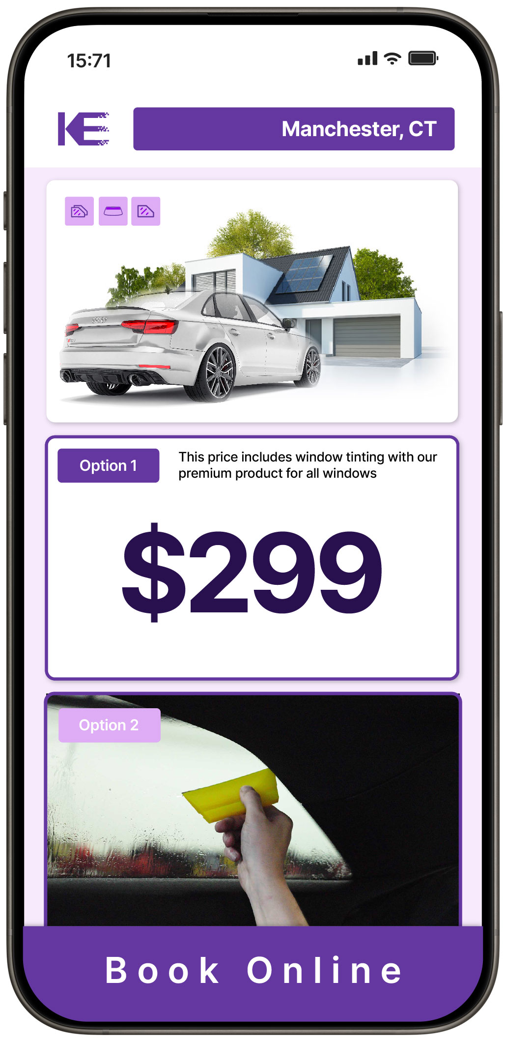 View Competitive Tesla Window Tinting Costs in Tolland, Connecticut