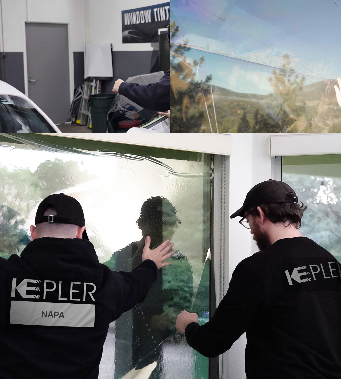 Kepler Technician Fitting Advanced Window Tint to Home in Napa