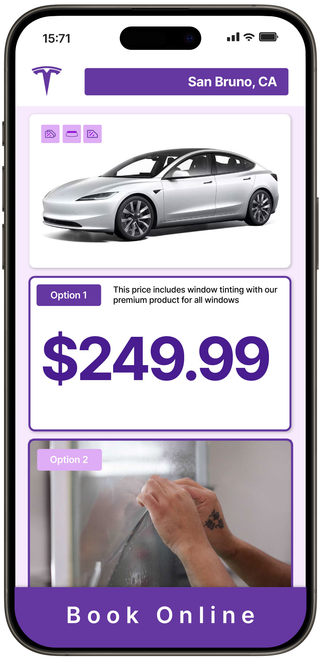 View Affordable Tesla Window Tinting Rates in San Bruno, California
