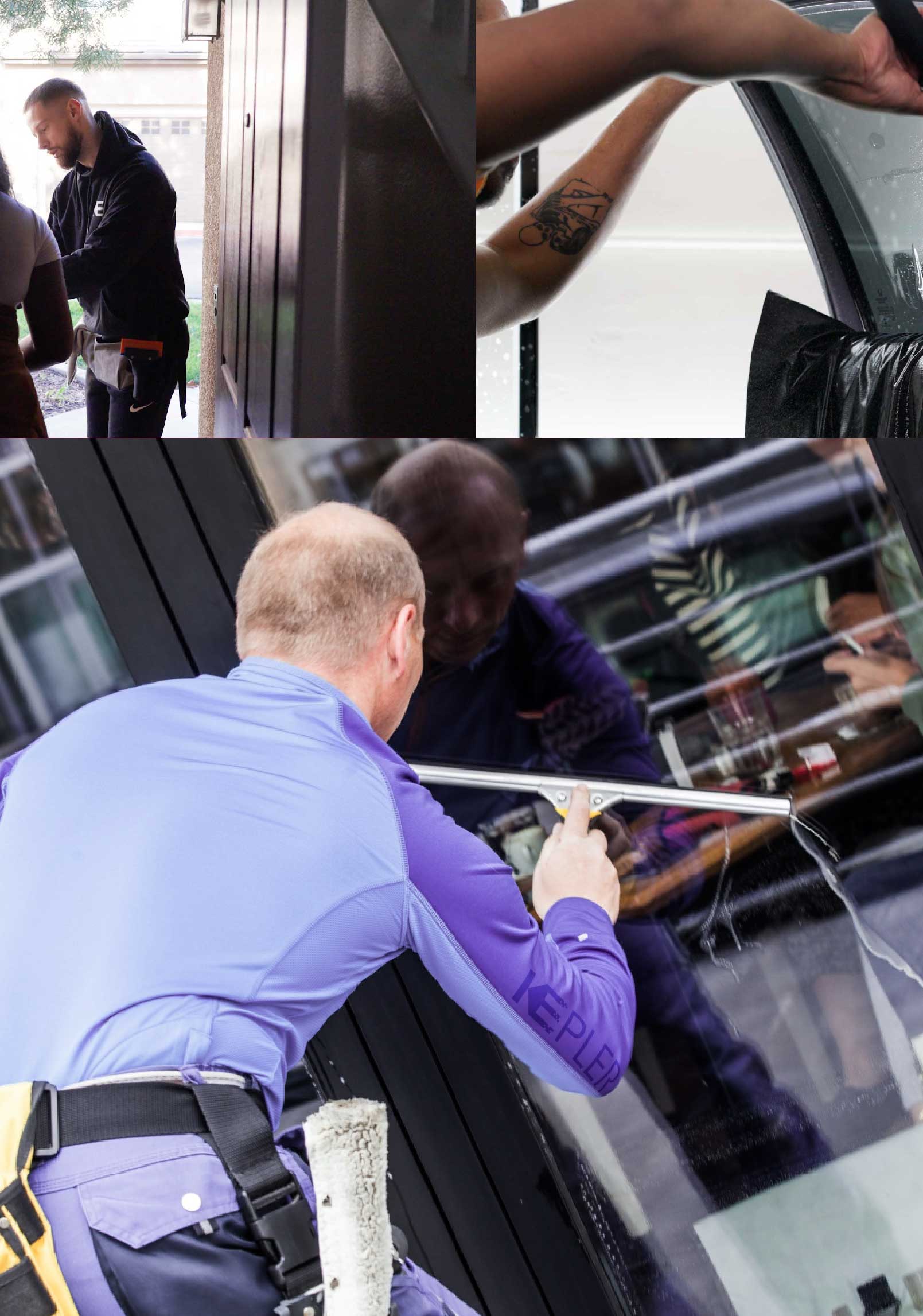 Kepler Expert Applying Anti-Graffiti Window Film to a Independence Shop Front