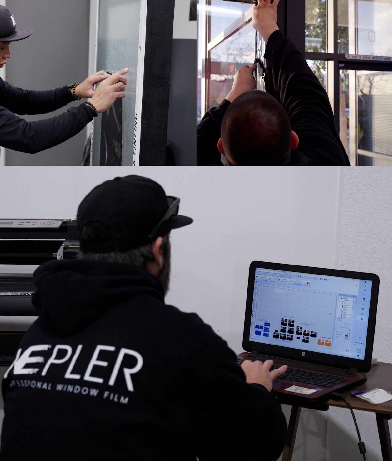 Ceramic Window Tinting Expert Cutting Film in Sterling Heights, Michigan
