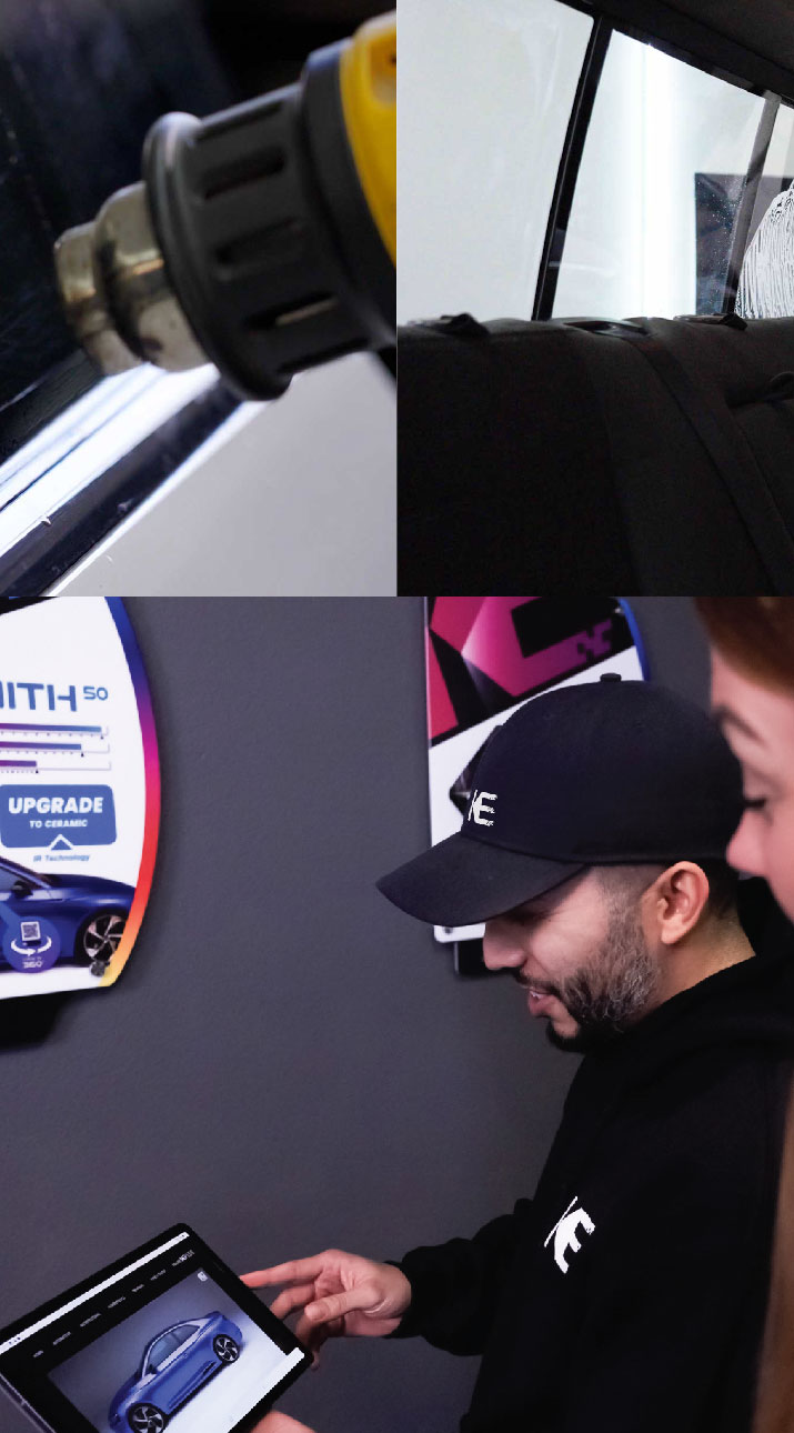 Kepler Dealer Showing Car Window Film Options to Customer in Spanaway, Washington