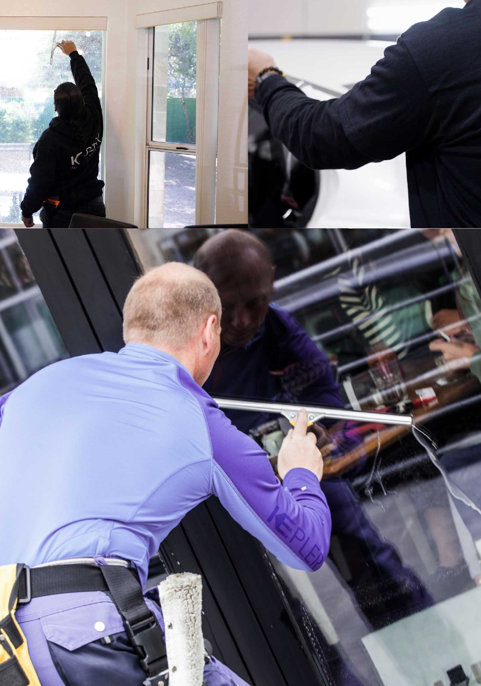 Kepler Skilled Applying Anti-Graffiti Window Film to a Poquonock Shop Front