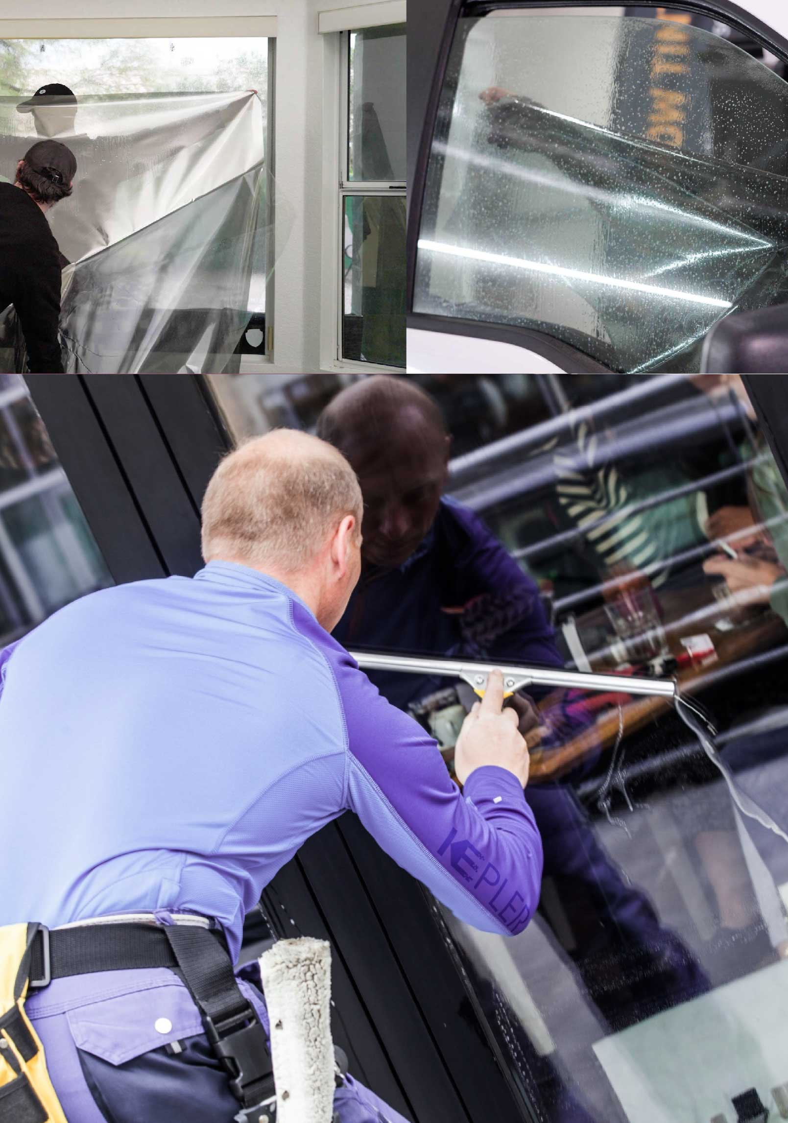 Kepler Professional Applying Anti-Graffiti Window Film to a Newberg Shop Front