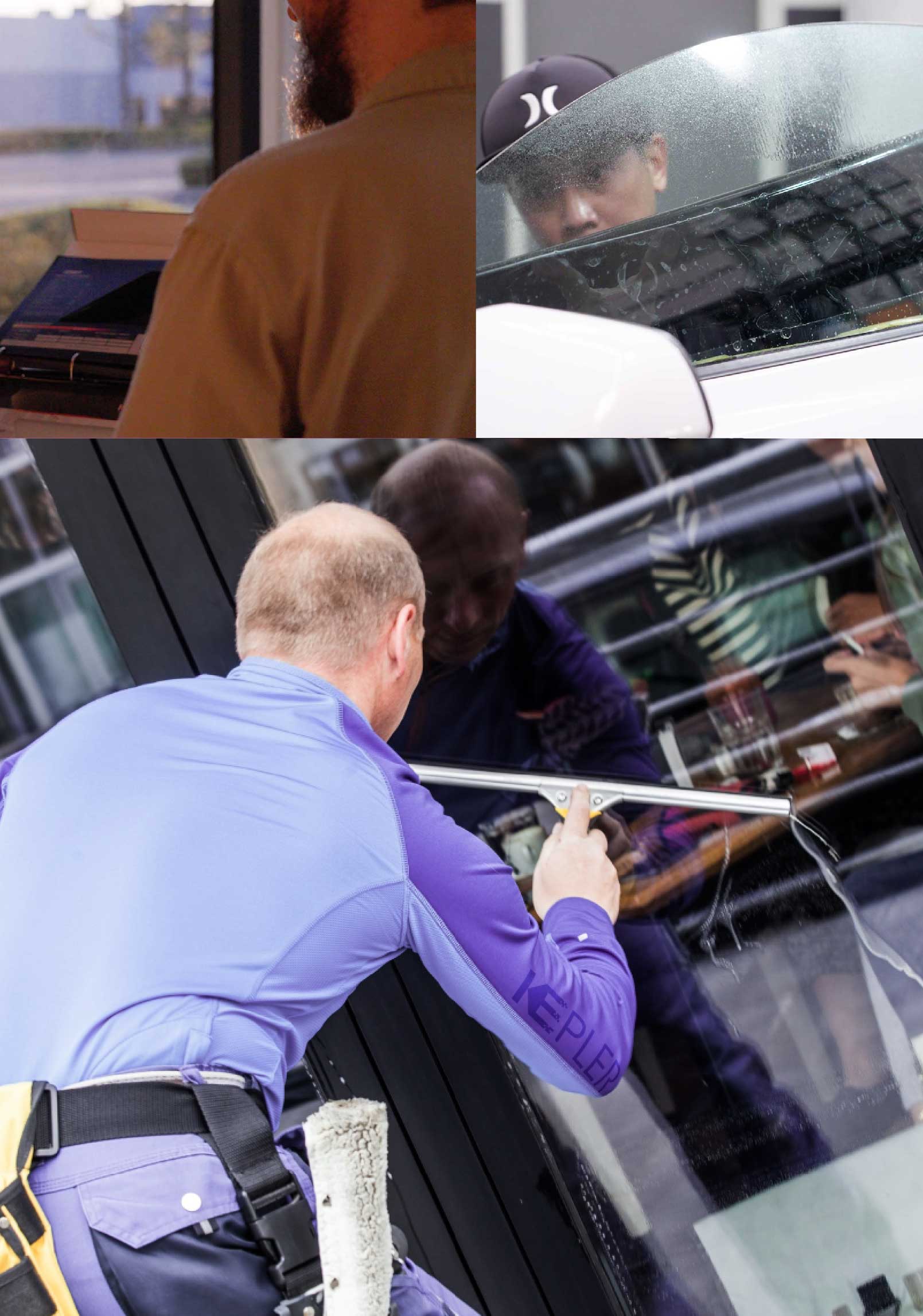 Kepler Skilled Applying Anti-Graffiti Window Film to a Rolling Meadows Shop Front