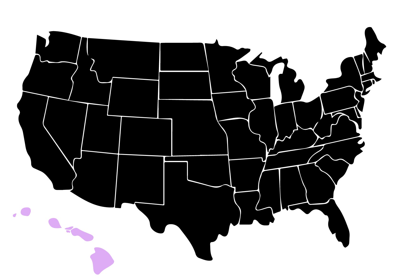 Map Showing Location of Kepler Window Tinters in Schofield Barracks, Hawaii with Purple Highlight on the State