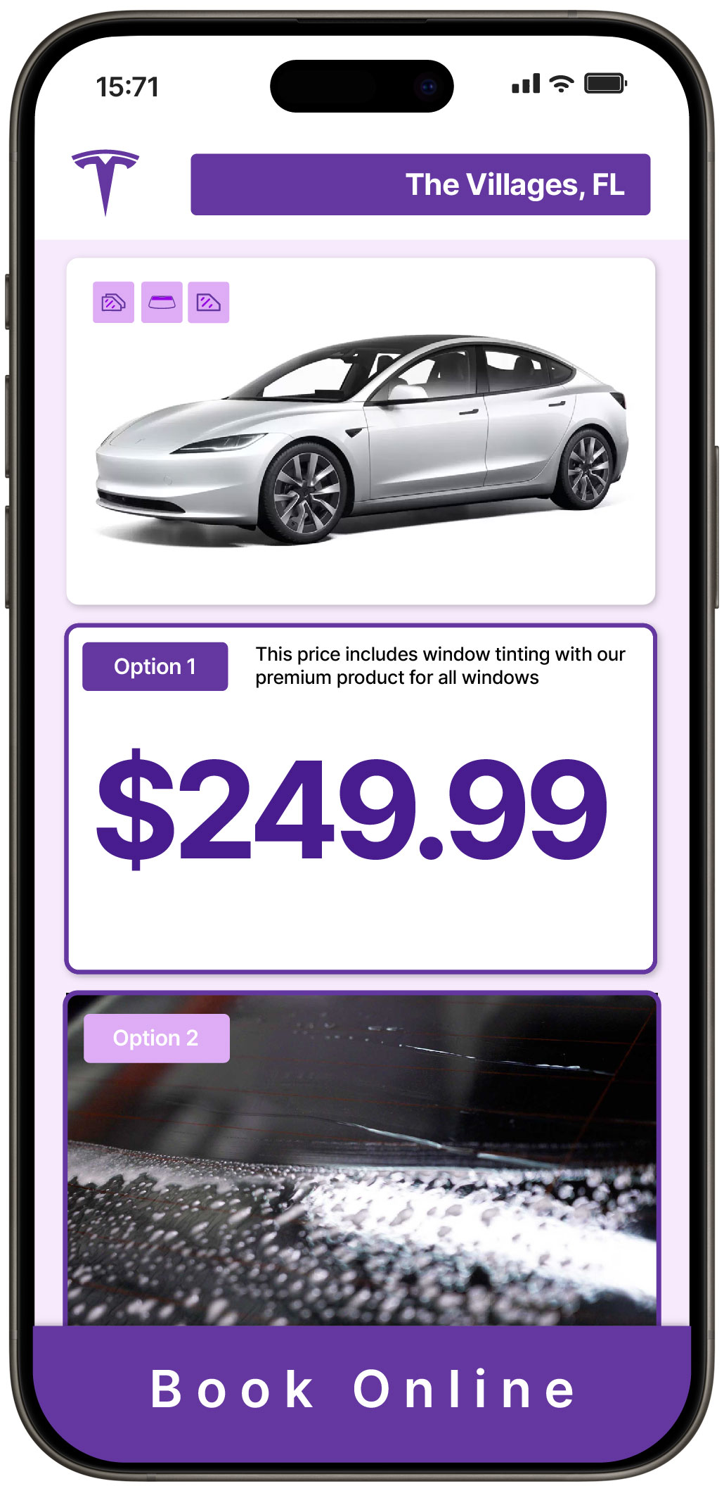 View Competitive Tesla Window Tinting Costs in The Villages, Florida