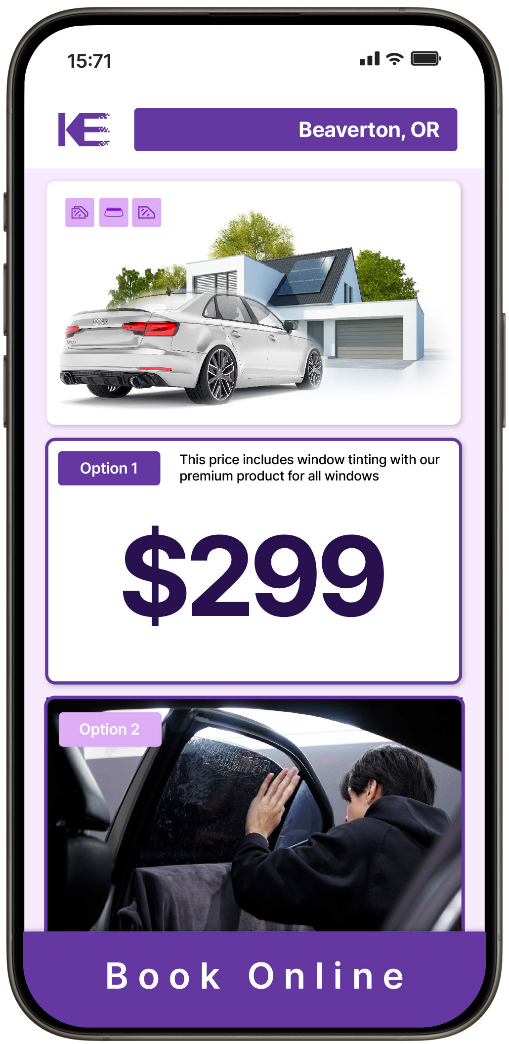 View Competitive Tesla Window Tinting Costs in Wilsonville, Oregon