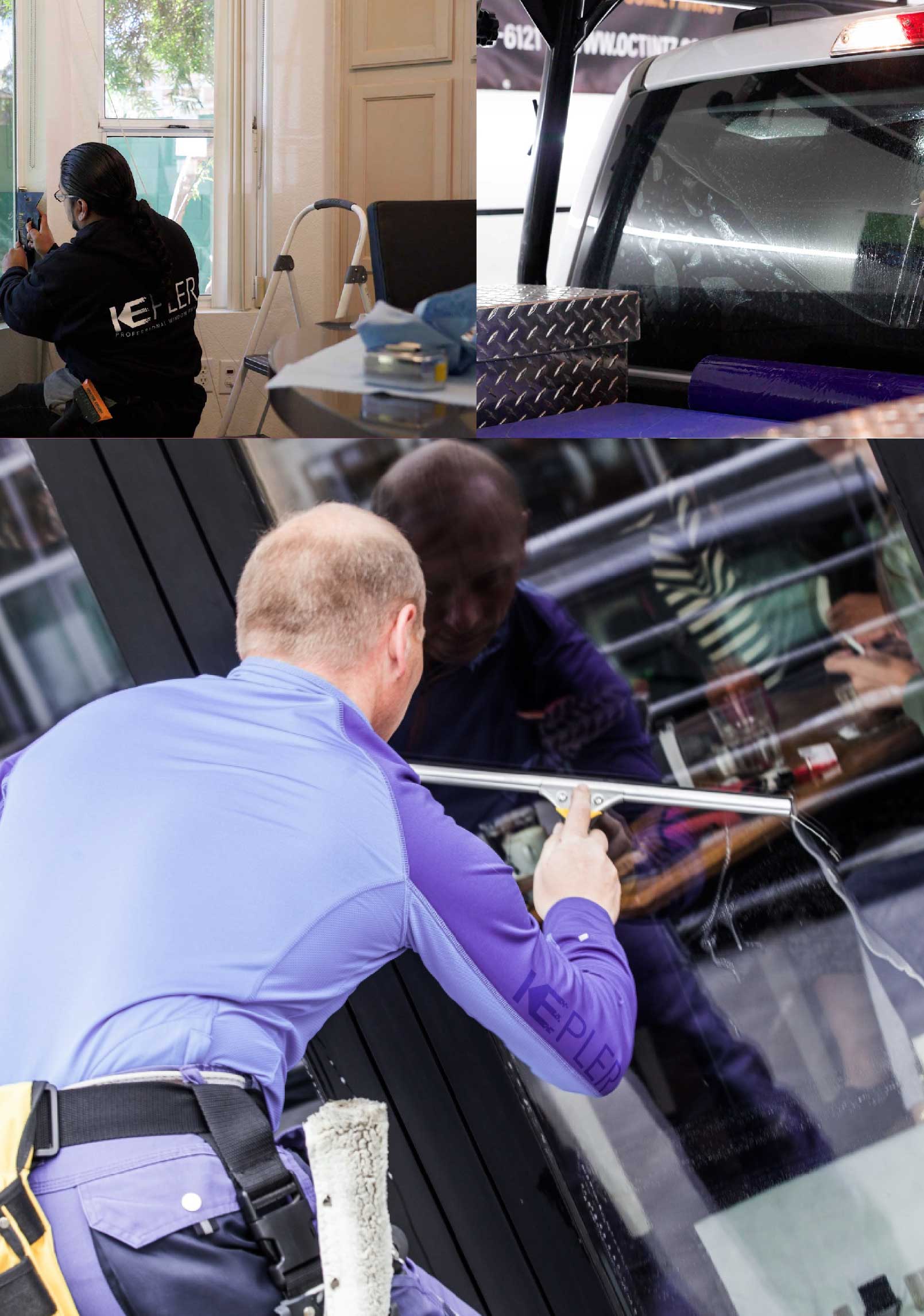 Kepler Expert Applying Anti-Graffiti Window Film to a Sanford Shop Front