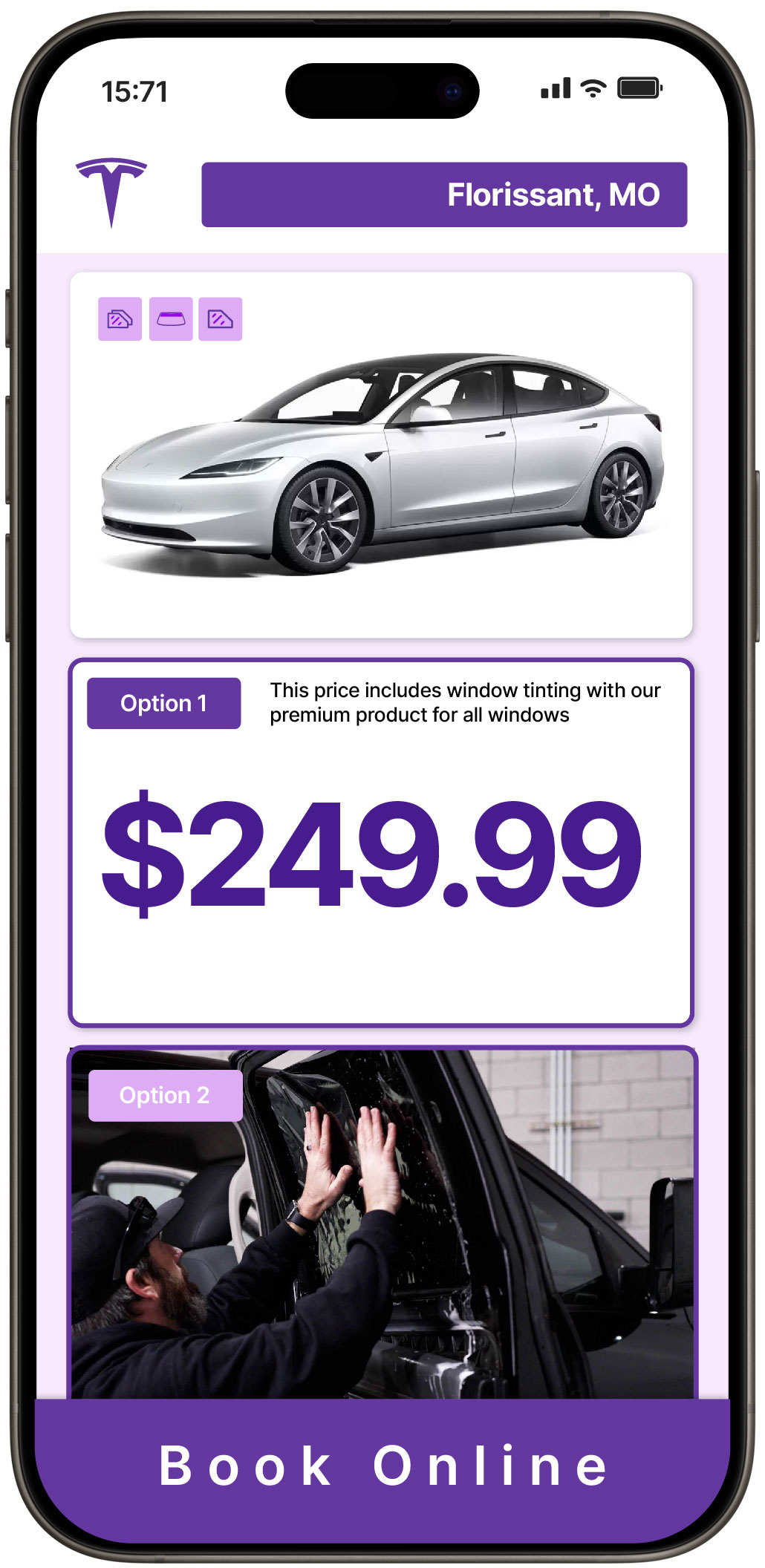 View Reasonable Tesla Window Tinting Rates in Florissant, Missouri