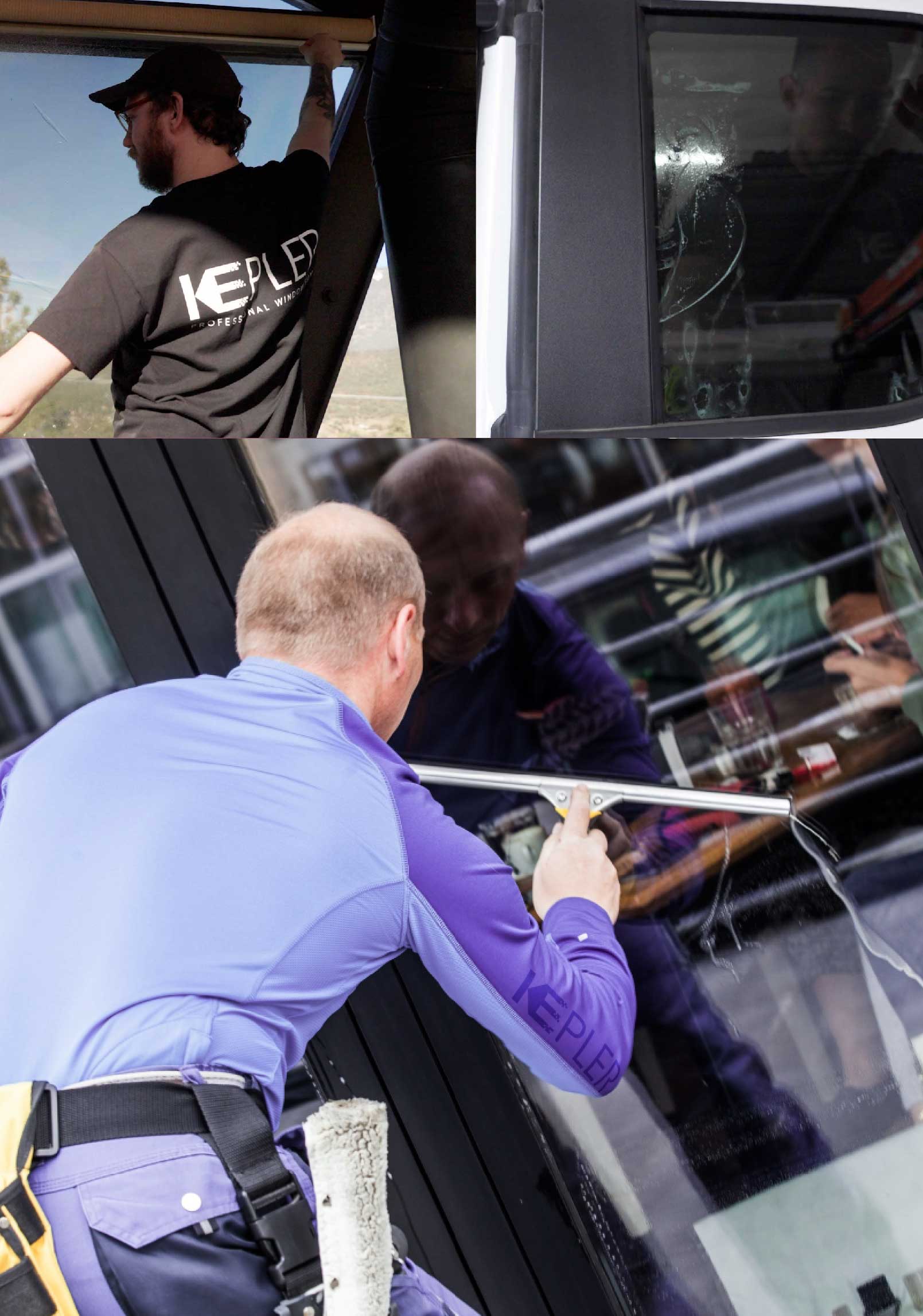 Kepler Skilled Applying Anti-Graffiti Window Film to a Morgan Hill Shop Front