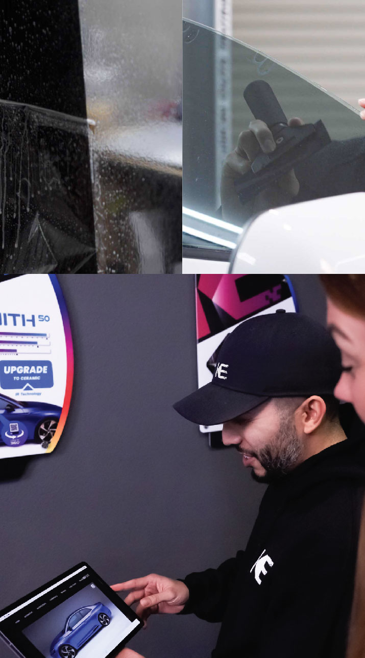 Kepler Dealer Showing Car Window Film Options to Customer in Bothell, Washington