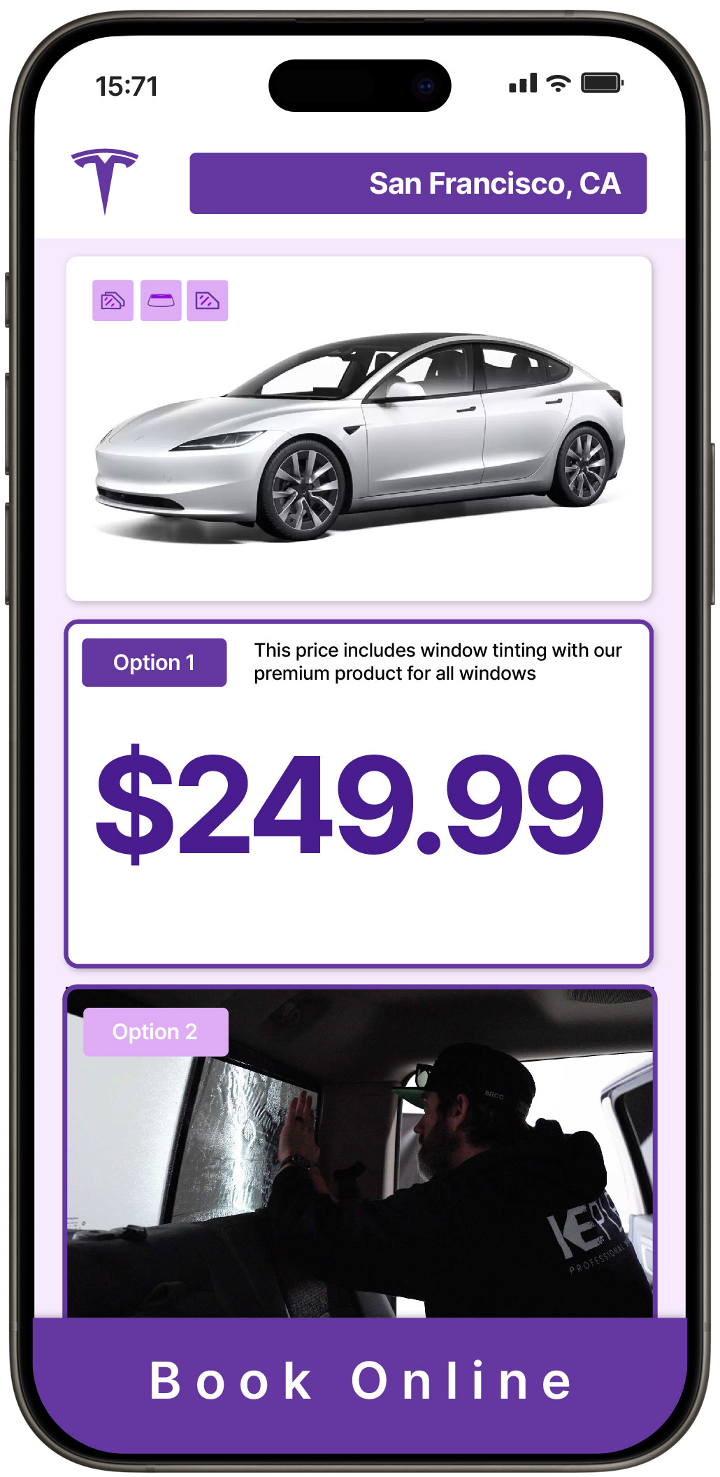 View Reasonable Tesla Window Tinting Rates in San Francisco, California