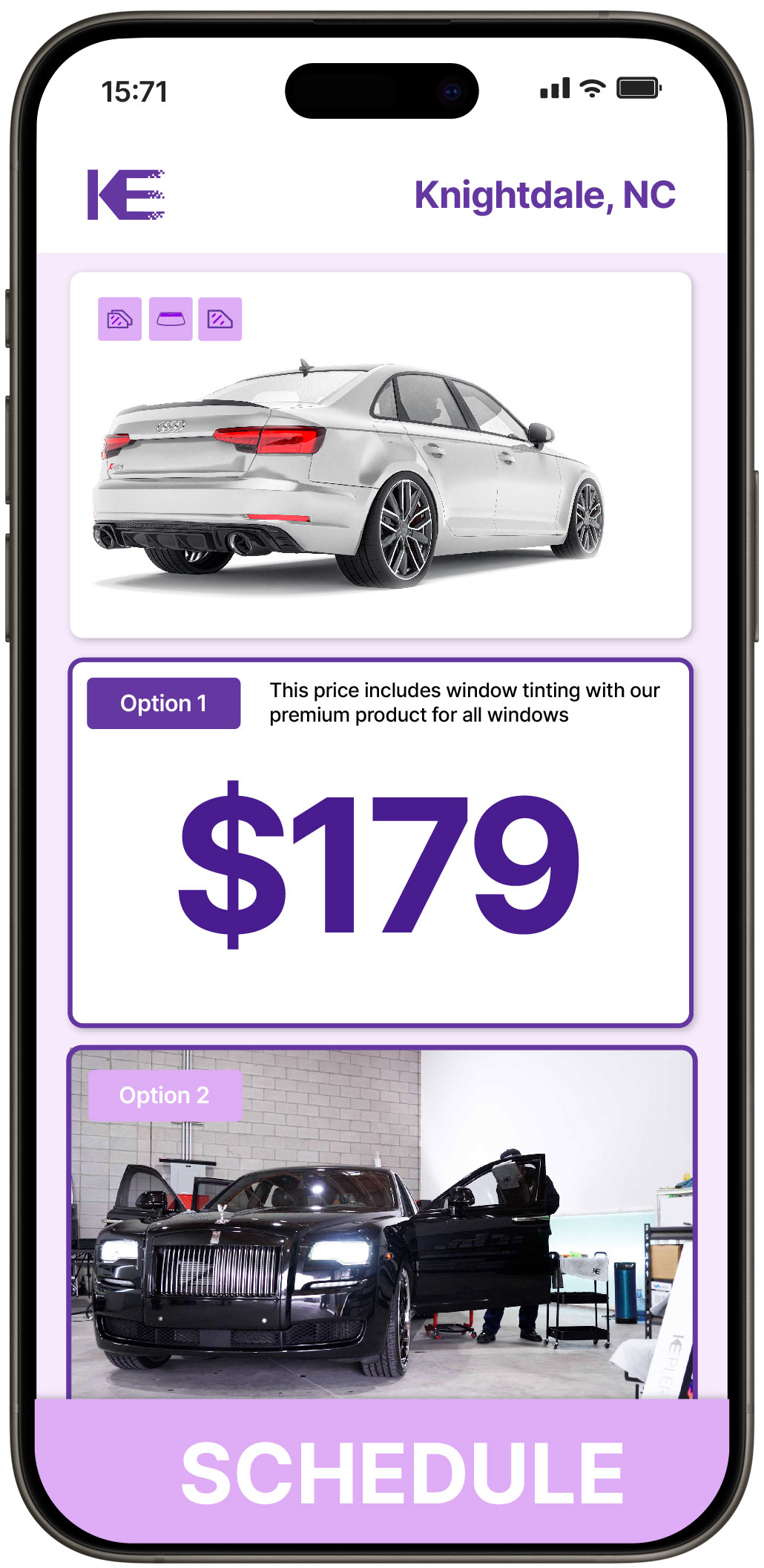 View Competitive Car Window Tinting Costs in Knightdale, North Carolina