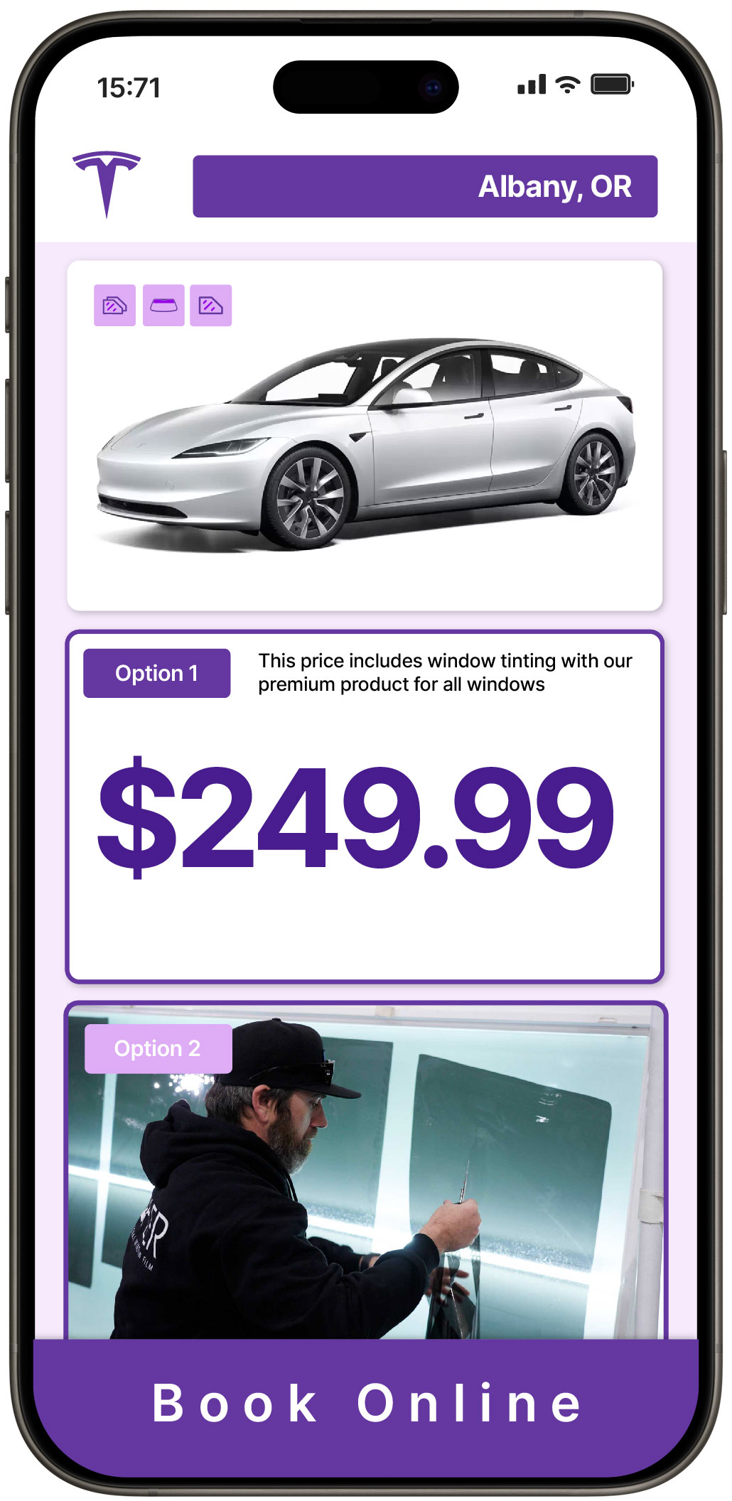 View Reasonable Tesla Window Tinting Costs in Albany, Oregon