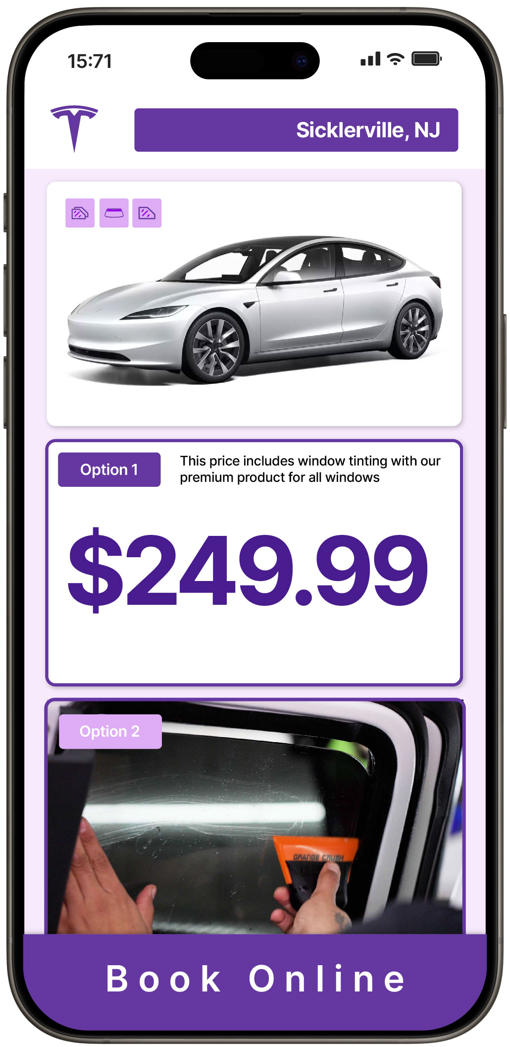 View Reasonable Tesla Window Tinting Prices in Sicklerville, New Jersey
