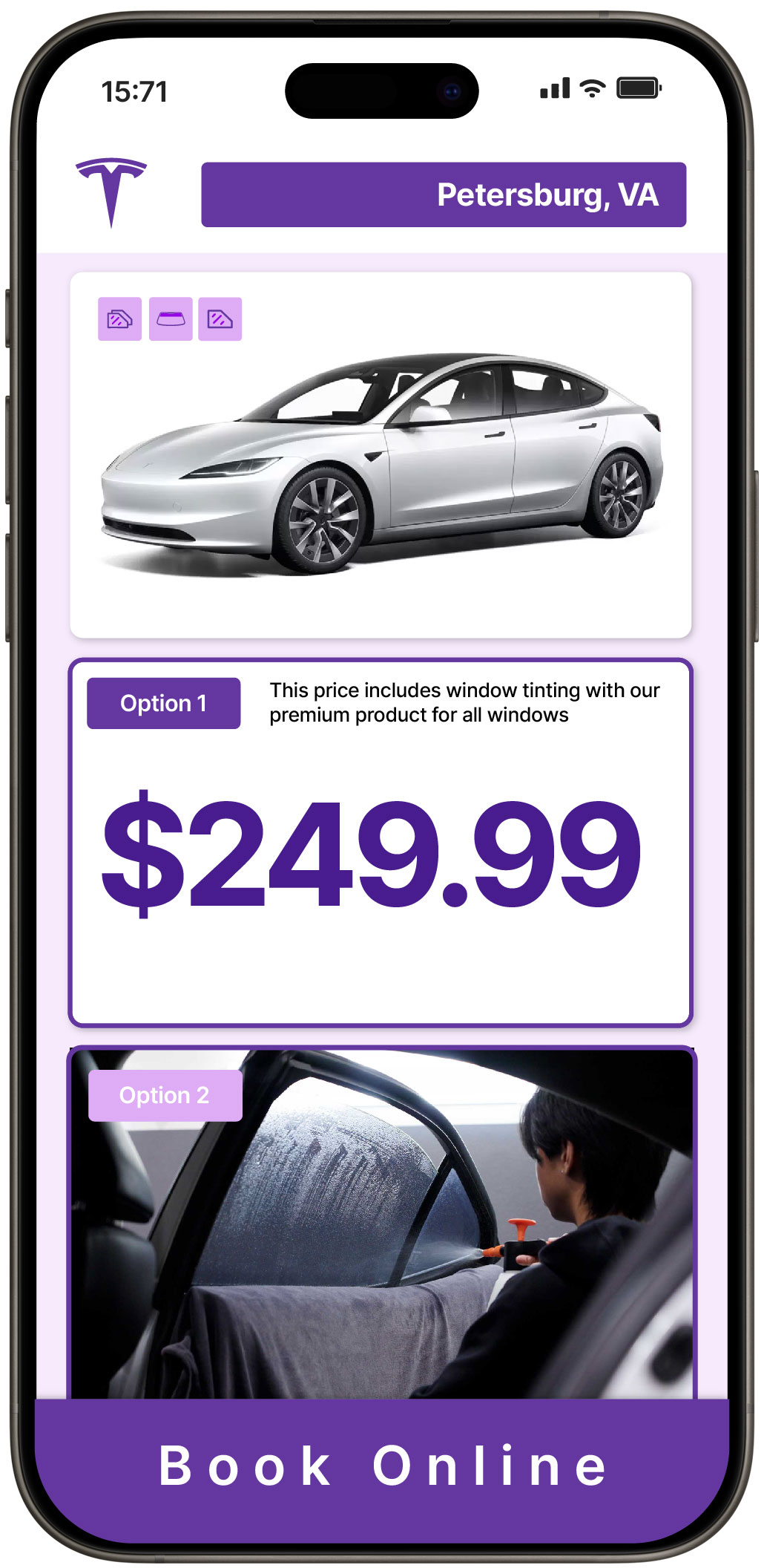 View Affordable Tesla Window Tinting Costs in Petersburg, Virginia