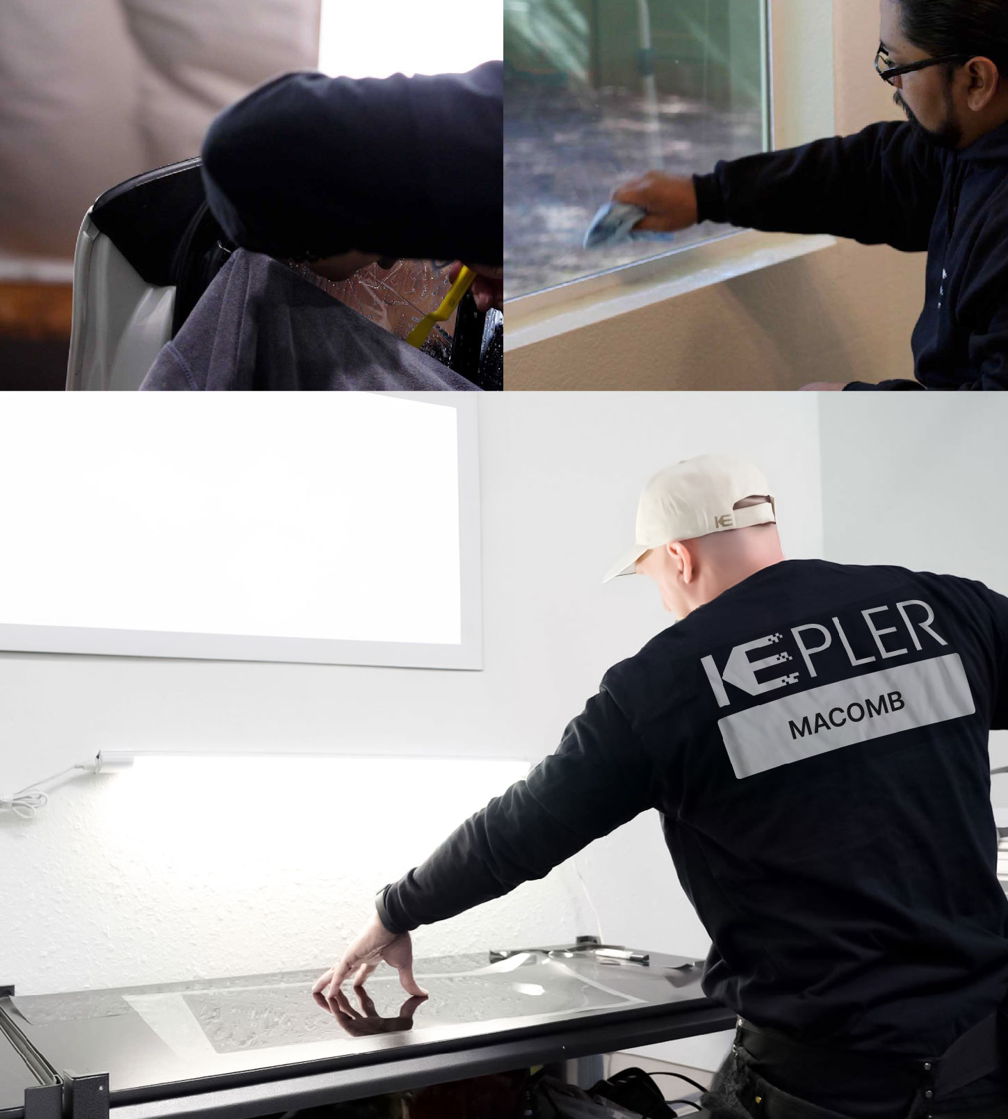 Window Tinting Specialist Cutting Film in Macomb, Michigan