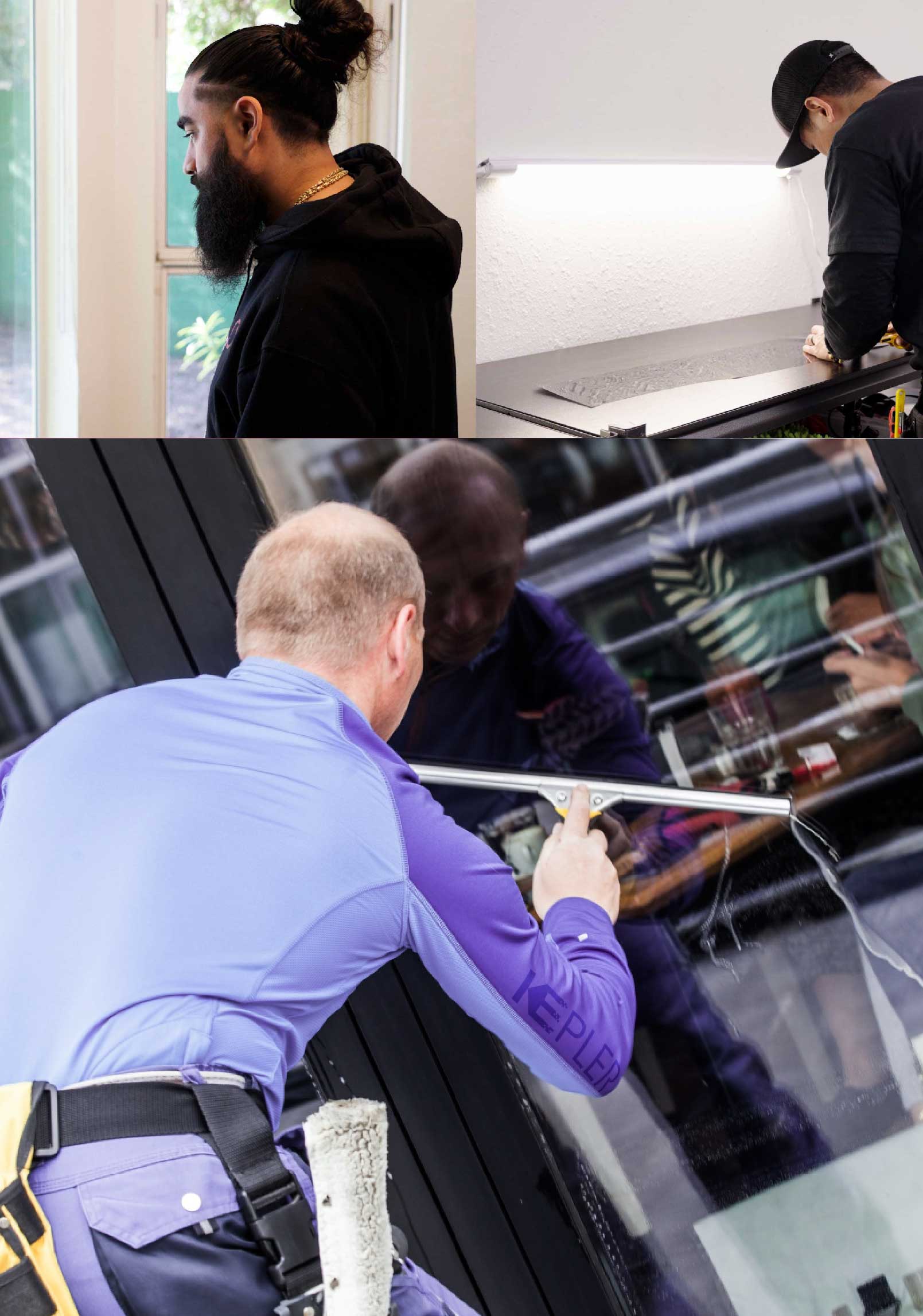 Kepler Expert Applying Anti-Graffiti Window Film to a Forest Lake Shop Front