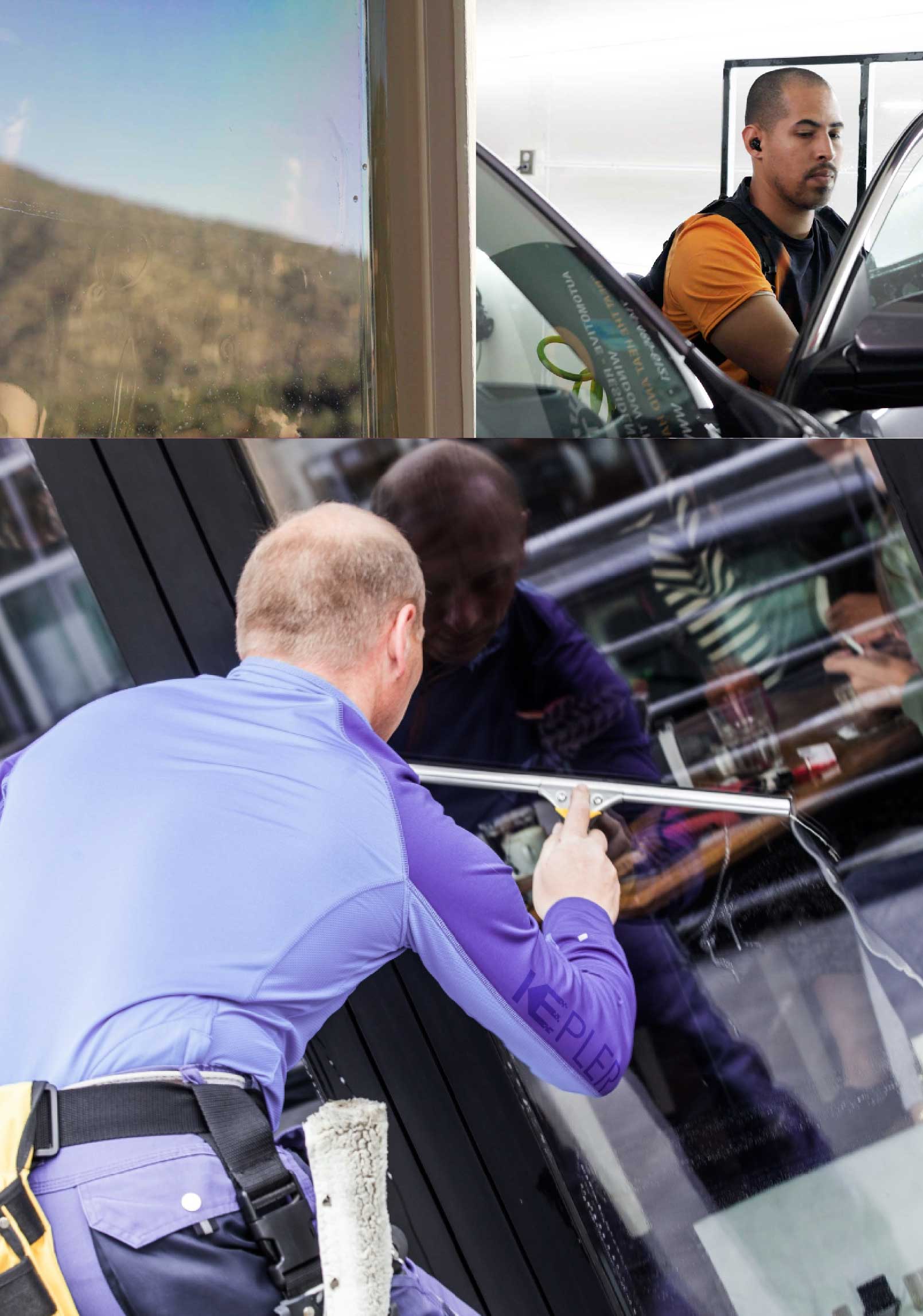Kepler Professional Applying Anti-Graffiti Window Film to a Eureka Shop Front