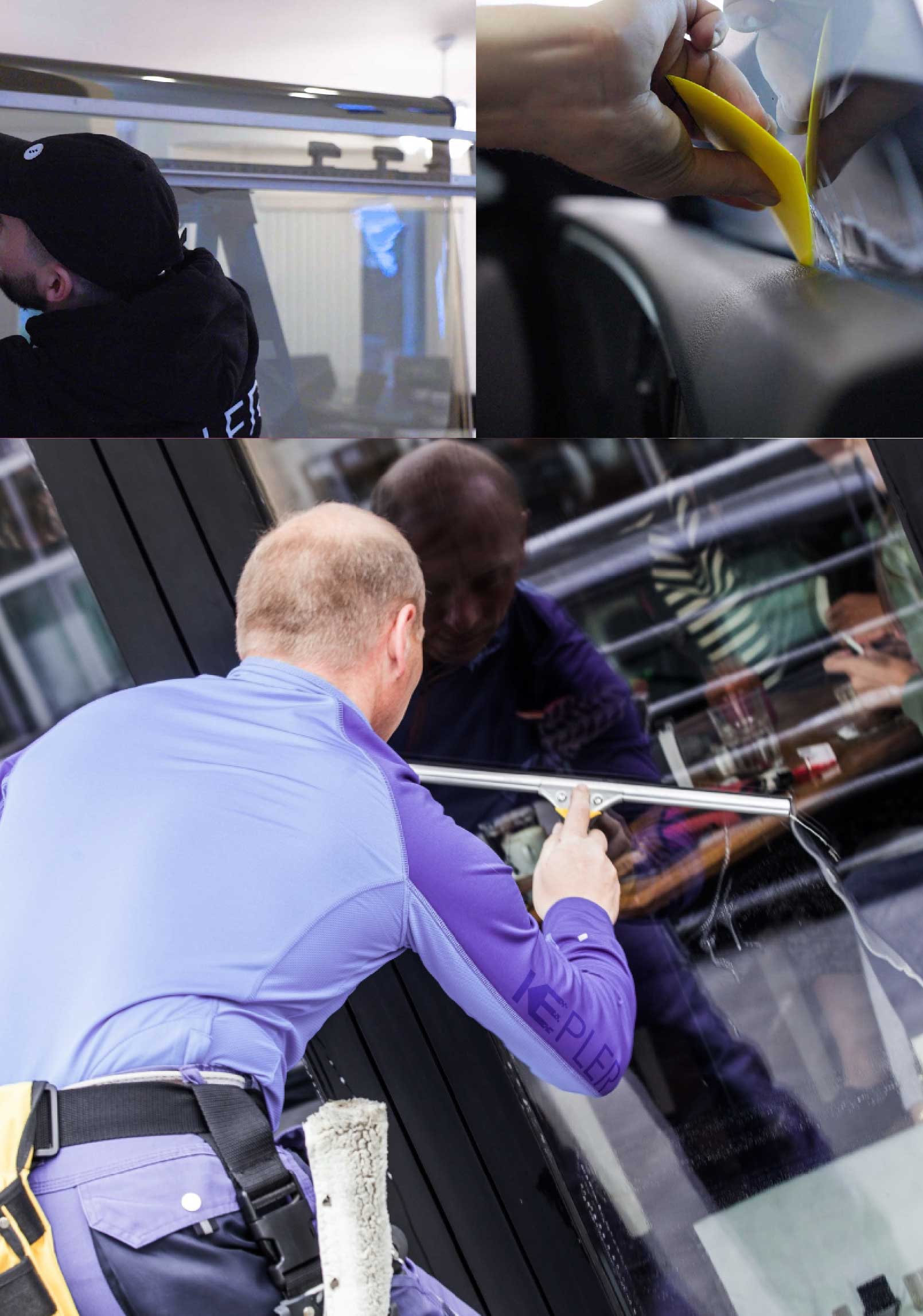 Kepler Expert Applying Anti-Graffiti Window Film to a Seguin Shop Front
