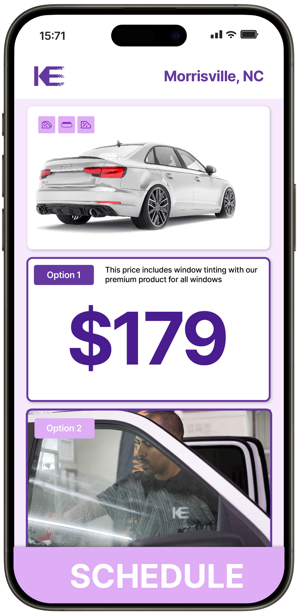 View Competitive Car Window Tinting Rates in Morrisville, North Carolina