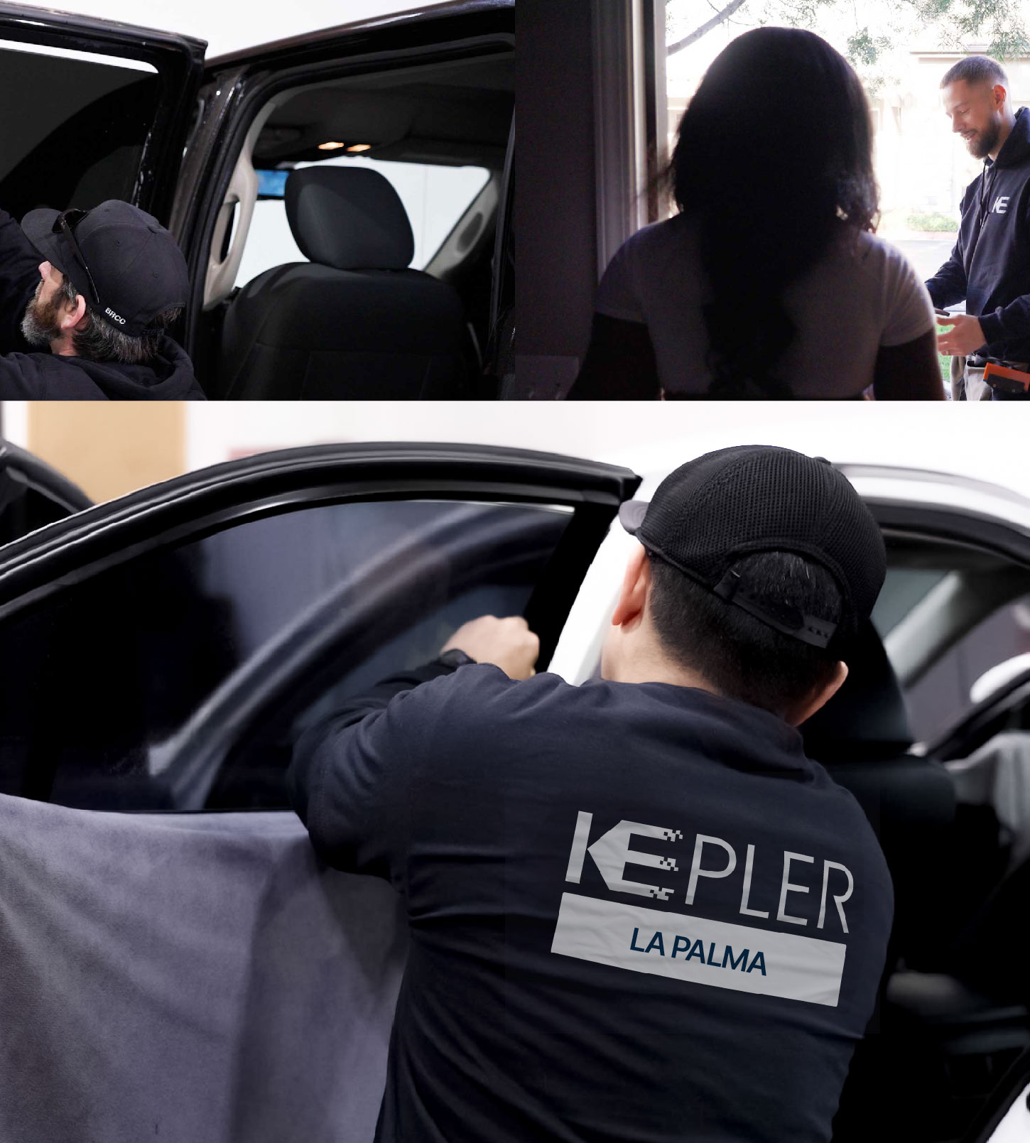 Automotive Window Tinting Expert Applying Film in La Palma, California