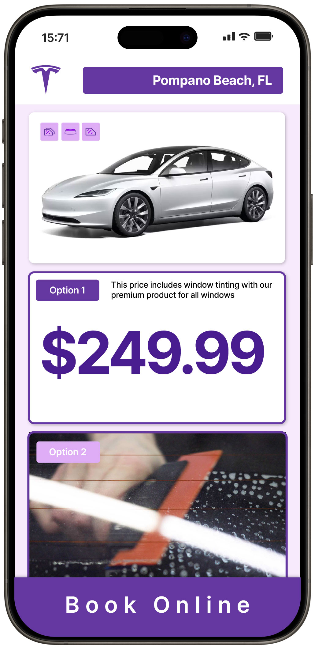 View Affordable Tesla Window Tinting Costs in Pompano Beach, Florida