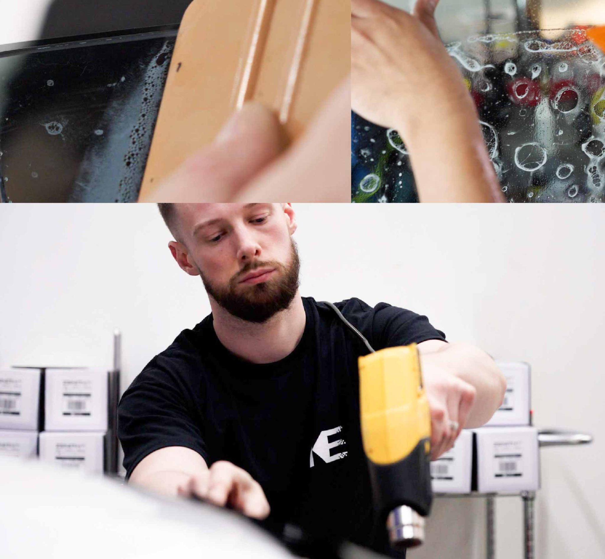 Kepler Technician Applying High-tech Window Tint to Tesla in West Virginia