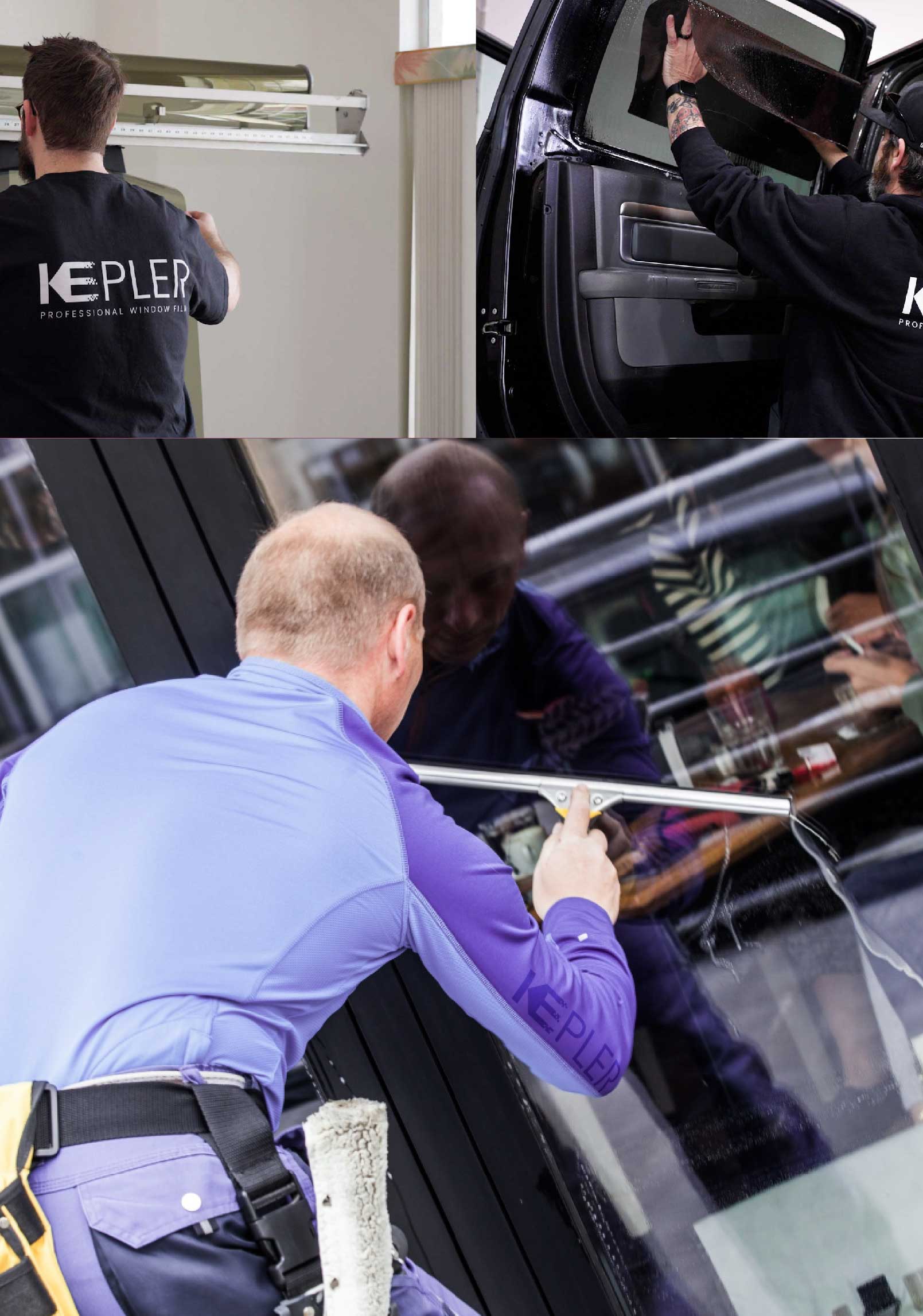 Kepler Skilled Applying Anti-Graffiti Window Film to a Mandan Shop Front